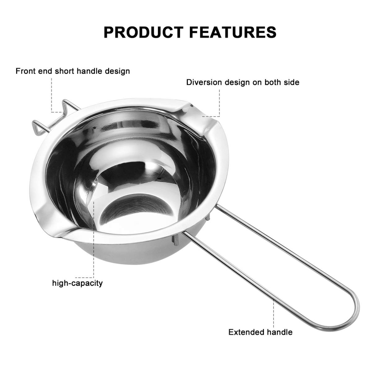 DOITOOL 2-Pack Stainless Steel Chocolate Melting Pot - Professional Butter & Candy Melting Pan for Baking, Candy Making & Dessert Preparation - Ideal for Home Kitchens & Commercial Bakeries