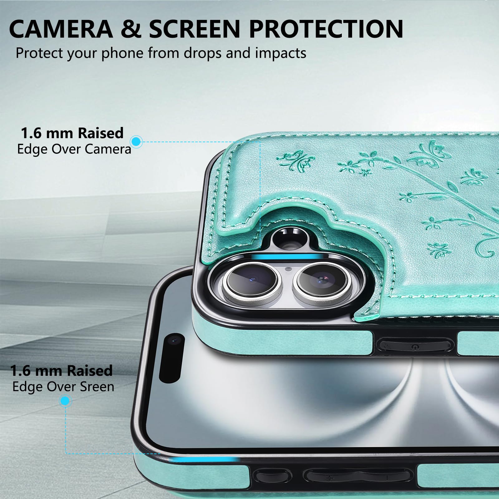 Korecase iPhone 16 Wallet Case with Credit Card Holder - PU Leather Magnetic Flip Cover for iPhone 16 6.1