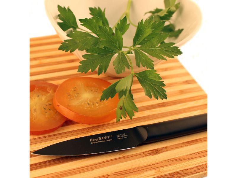 BergHOFF Ron 2-Piece Vegetable and Paring Knife Set - Black Stainless Steel Kitchen Knives for Precise Chopping & Peeling | Perfect for Home Cooking, Meal Prep & Professional Chefs