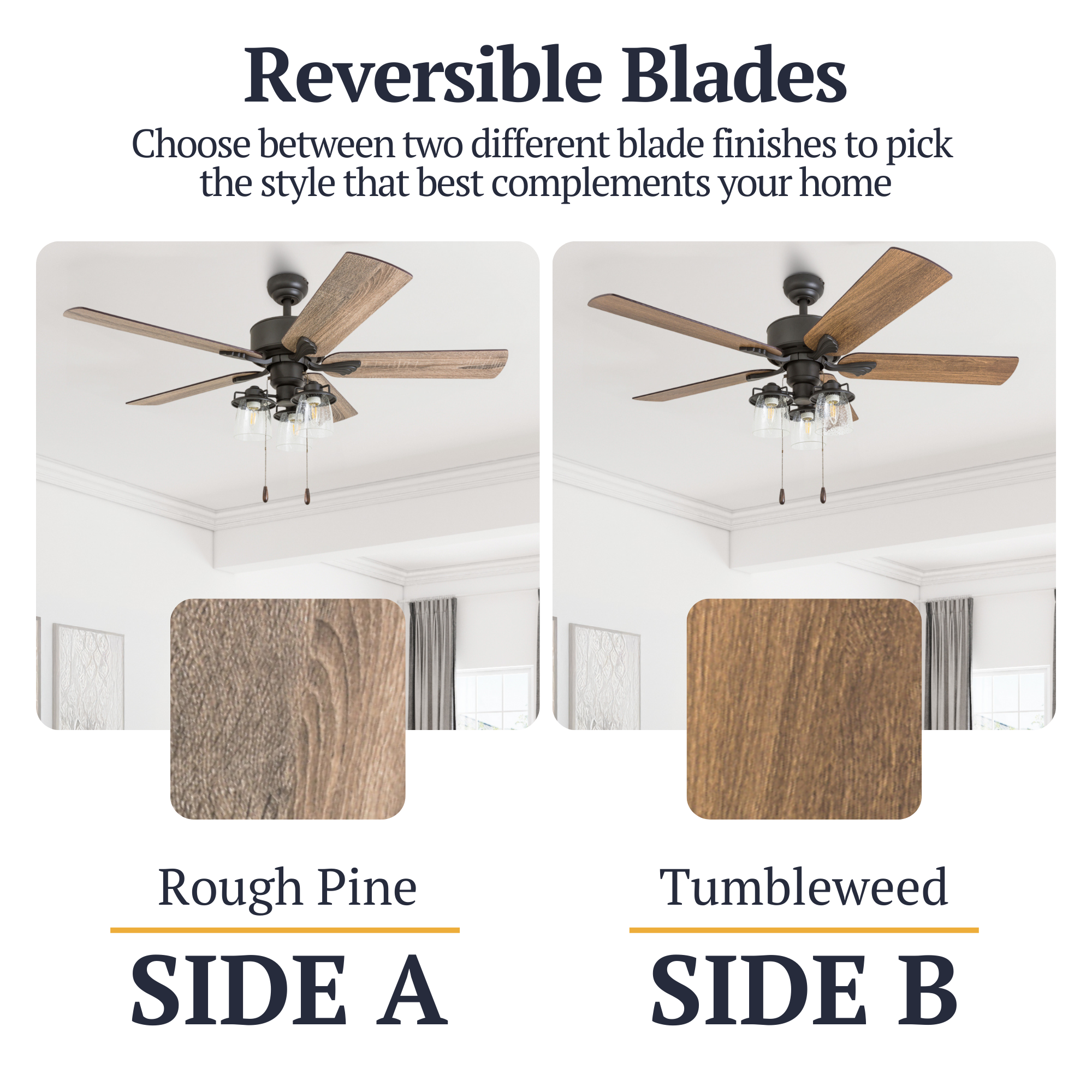 52 Inch Bronze River Run Ceiling Fan with Remote Control - Perfect for Living Rooms, Bedrooms, and Outdoor Spaces