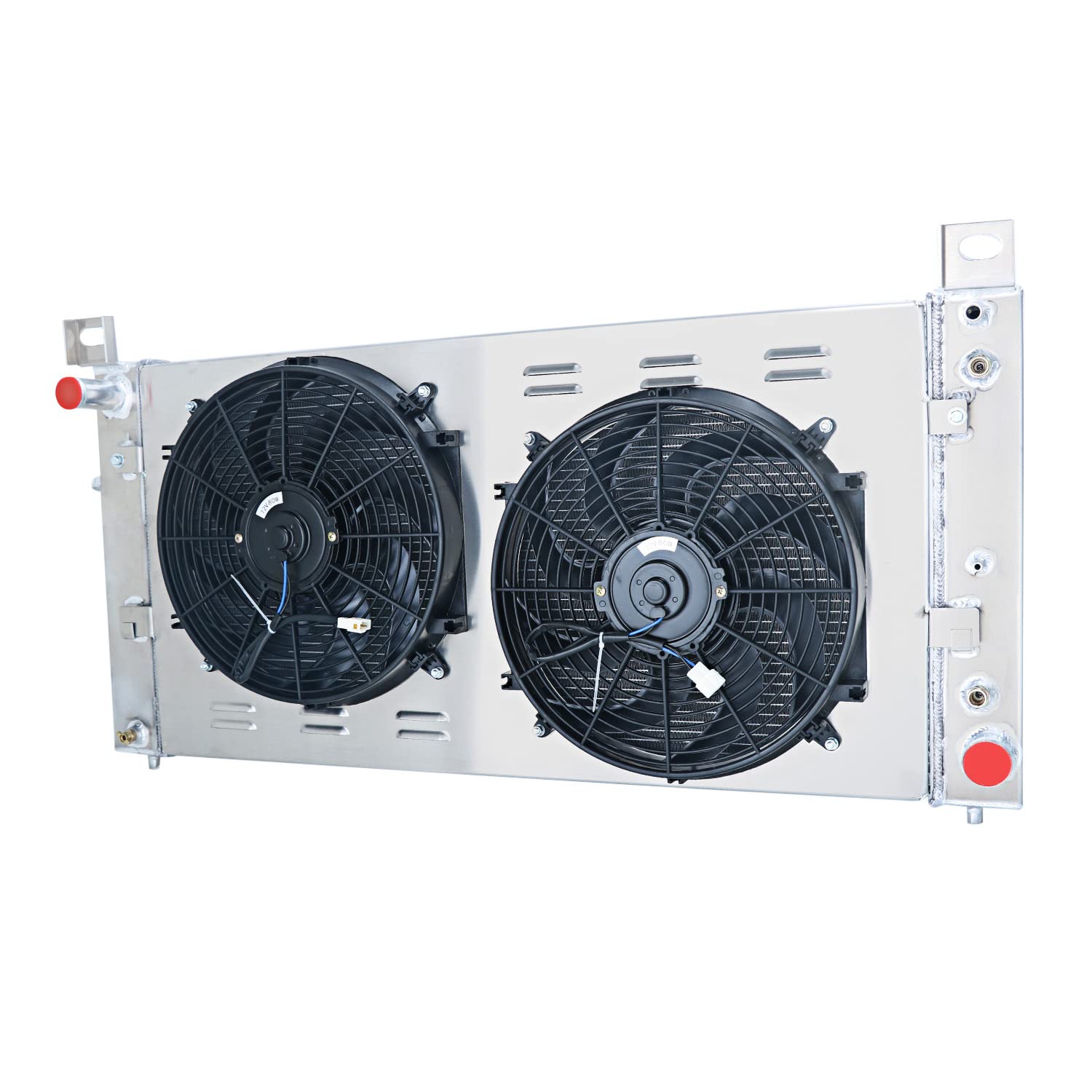 High Performance Aluminum Radiator for 1999-2014 Chevy Silverado 1500/2500/3500 with 4.3L 4.8L 5.3L 6.0L V6 V8 Engines - 3 Row Cooling System with Dual 14