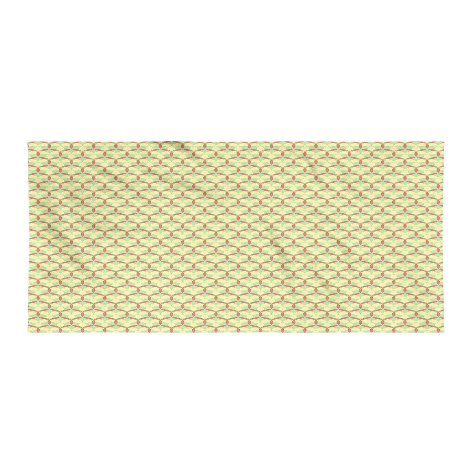 Ambesonne Abstract Beach Towel - Quick Dry Soft Ultra Compact Microfiber with Intertwined Geometric Patterns | Perfect for Beach, Pool, Camping, Sports, Yoga & Hiking | Yellow Multicolor Nostalgic Design