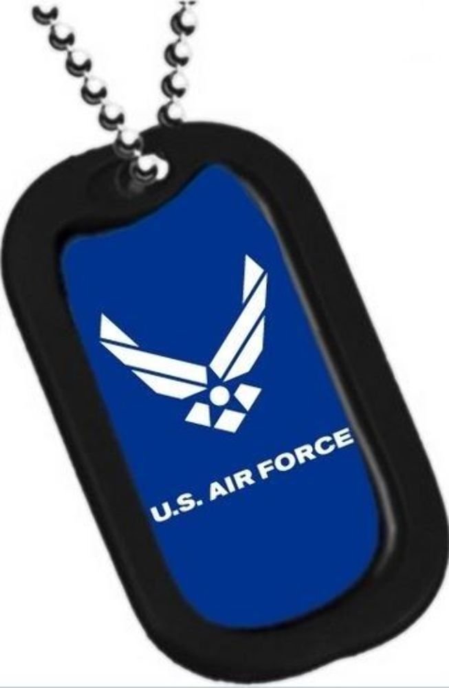 US Air Force Seal Wings Blue Logo Military Dog Tag - Luggage Tag, Keychain & Necklace for Travel, Keys & Fashion Accessories | Patriotic Gift for Veterans & Military Enthusiasts