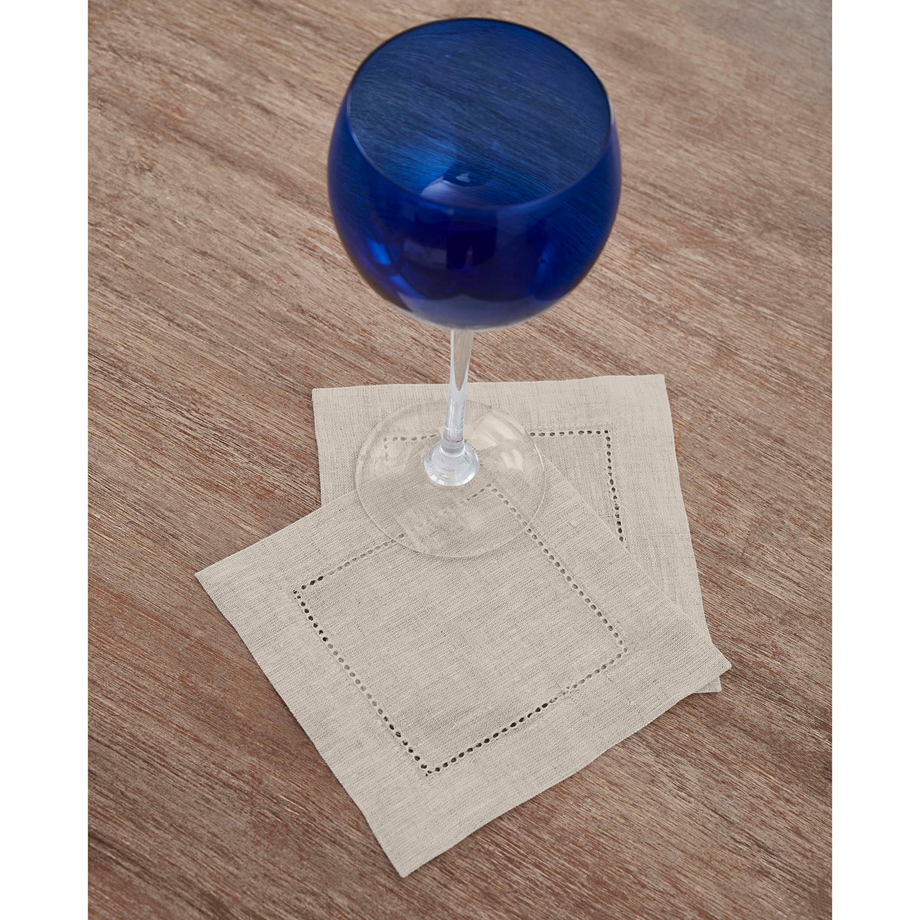 Premium Classic Hemstitch Cocktail Napkins - Set of 12 White Linen Drink Napkins for Parties, Weddings & Elegant Dining - Absorbent & Decorative Tableware Accessories