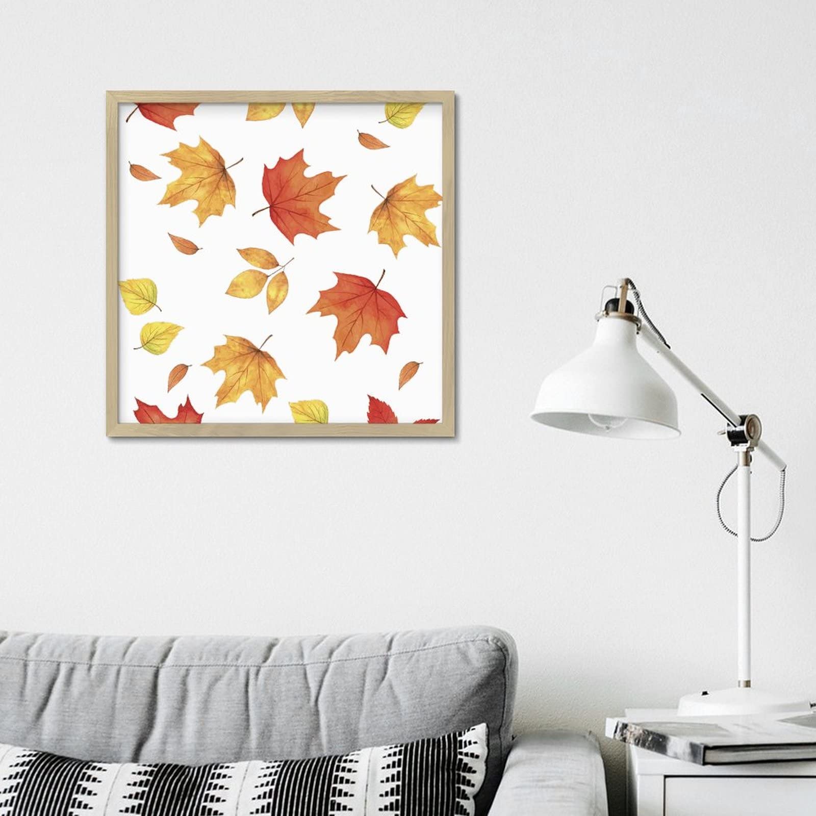 Thanksgiving Fall Maple Leaves Wooden Sign - Rustic Harvest Autumn Decor with Distressed Wood Frame - 12x12 Inch Wall Hanging for Bedroom, Living Room, or Front Door - Perfect Seasonal Gift for Birthdays and Holidays