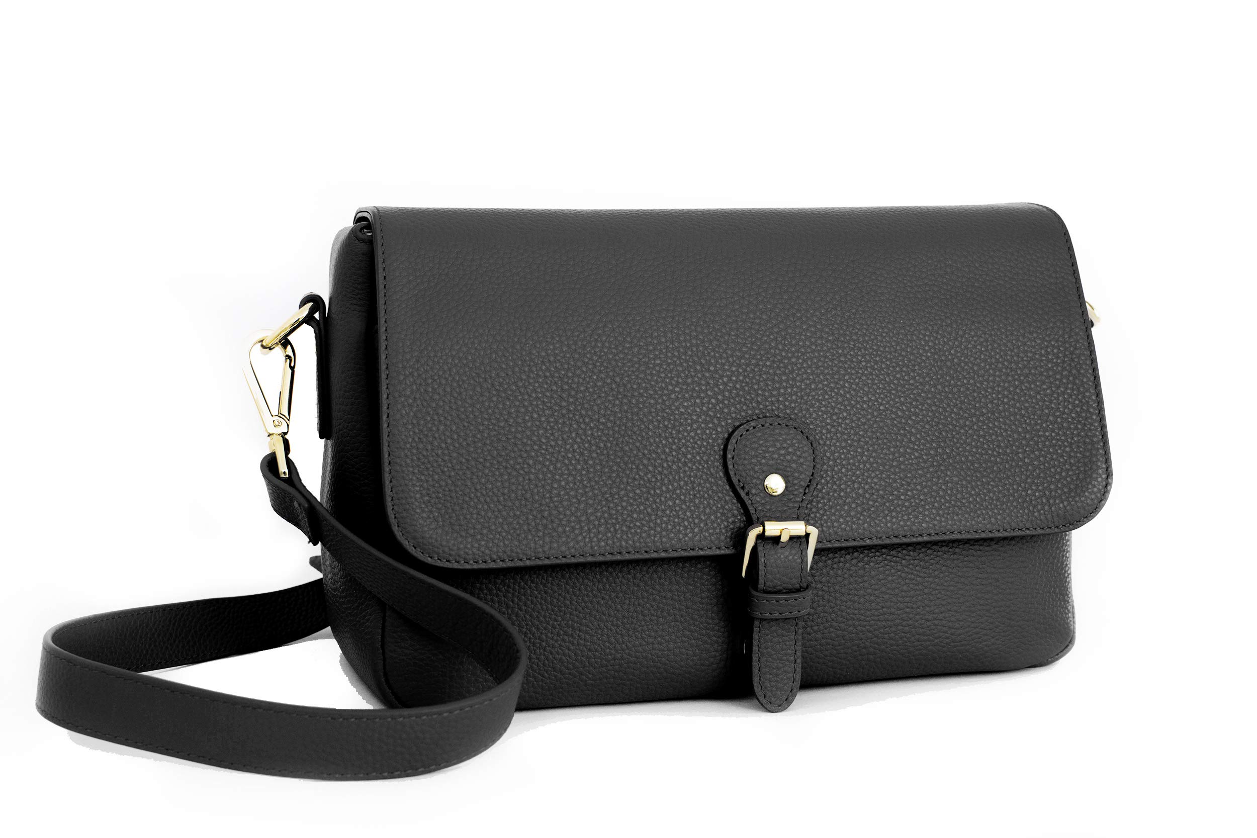 Meliae Leather Camera Bag for Women - DSLR Mirrorless Camera Purse with Adjustable Shoulder Strap, Crossbody Messenger Travel Bag for Photographers (Black) | Perfect for Travel, Photography Sessions & Everyday Use