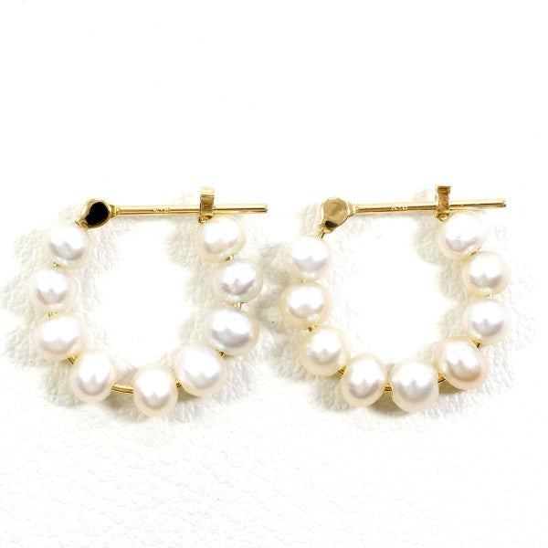 18K Yellow Gold Pearl Earrings - Classic Elegant Jewelry for Women - Perfect for Weddings, Parties & Special Occasions