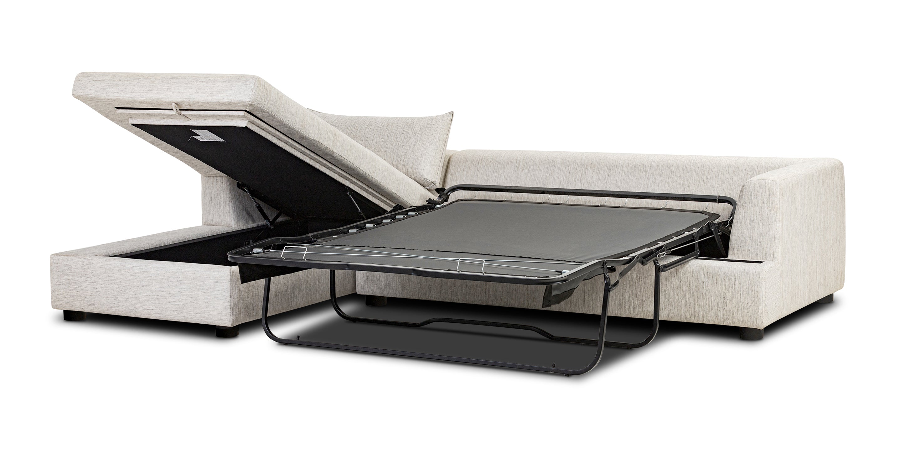 Milo Left-Facing Sleeper Sectional Sofa with Recliner - Modern L-Shaped Couch for Living Room, Family Room, and Home Theater Comfort