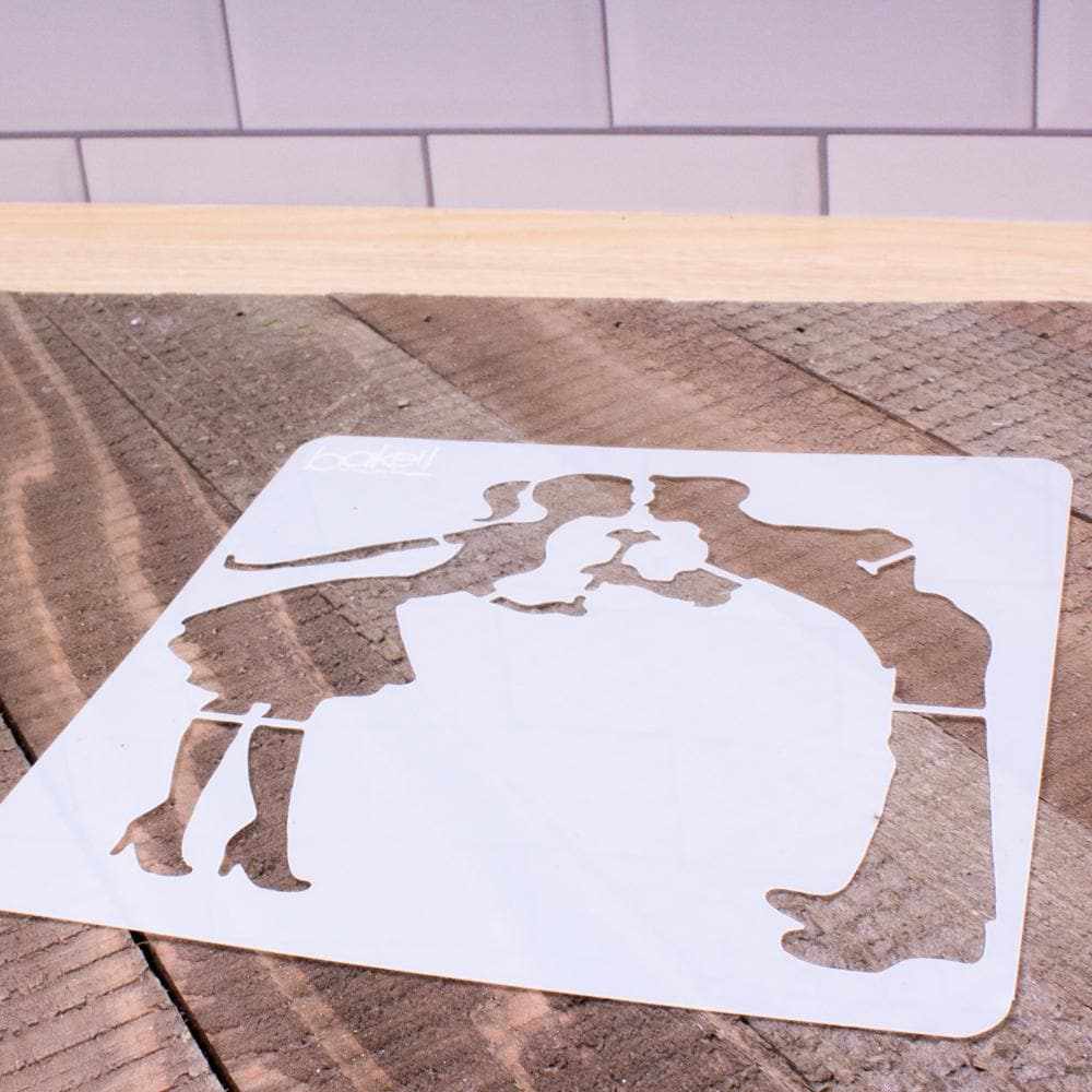 5x5 Lovers Kiss Stencil - Romantic DIY Wall Art Template for Couples, Weddings & Home Decor | Perfect for Painting, Scrapbooking & Craft Projects