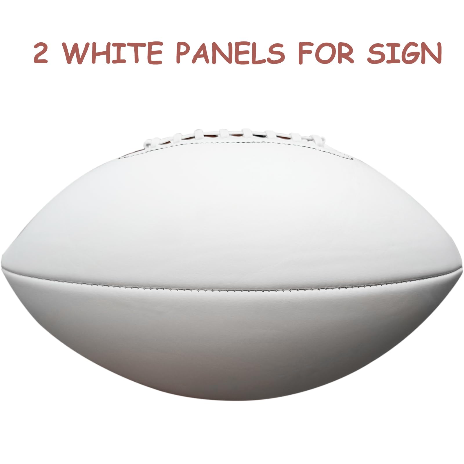 Official Size 9 Blank White American Football - 12 Inch Full Autograph Football with 2 White Panels | Custom Trophy for Rugby Games, Graduation Signing Ceremonies & Sports Memorabilia Collection