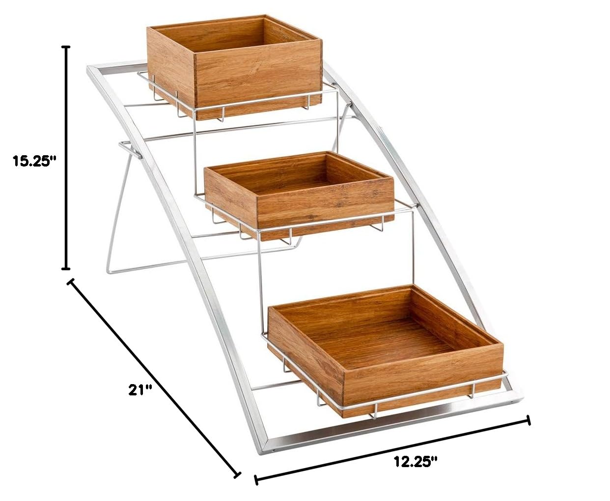 Restaurantware 3-Tier Wire Market Basket Stand - 21