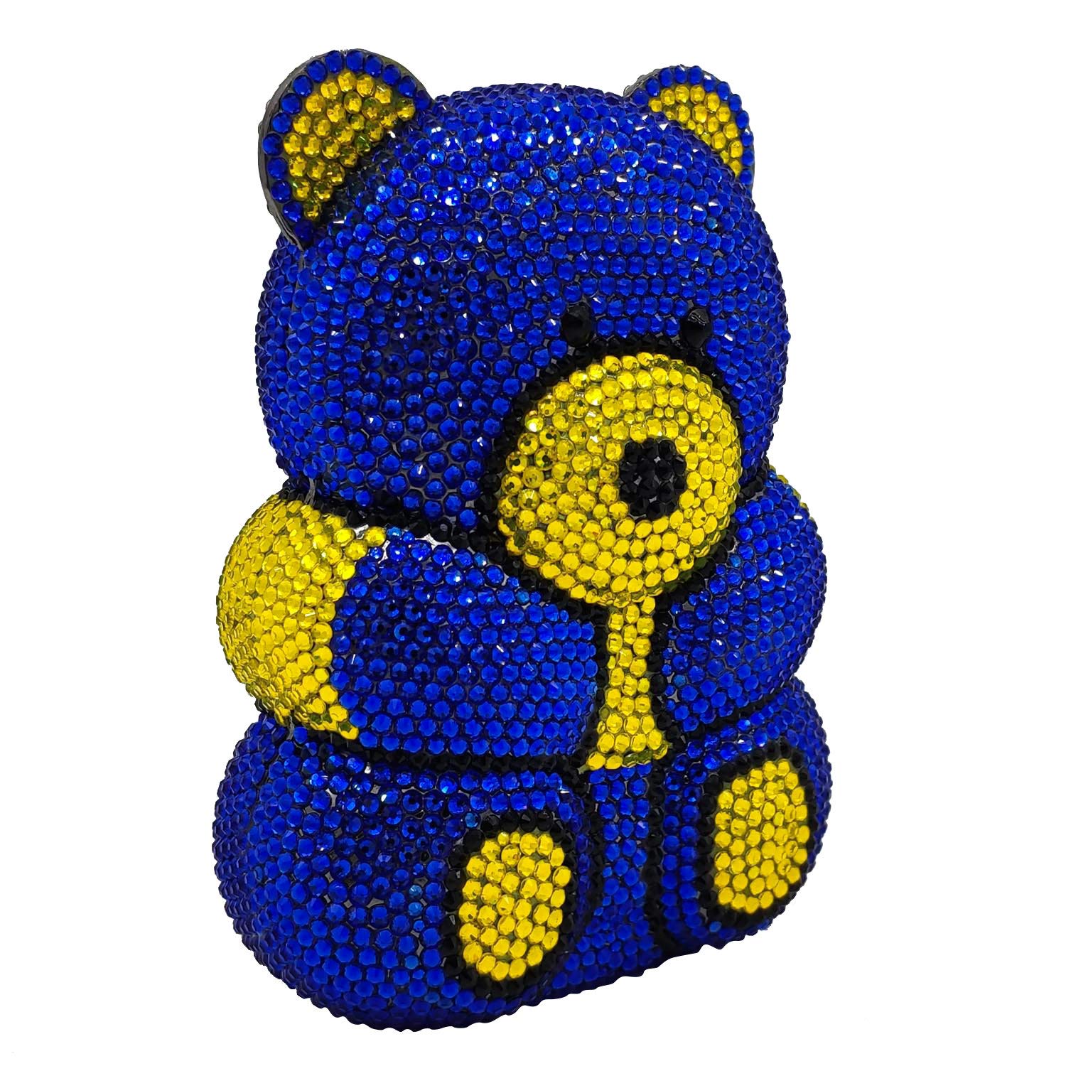 FGG Bear Elegant Evening Bags & Crystal Clutches for Women - Rhinestone Party Handbag, Mini Purse for Formal Events, Weddings & Night Out