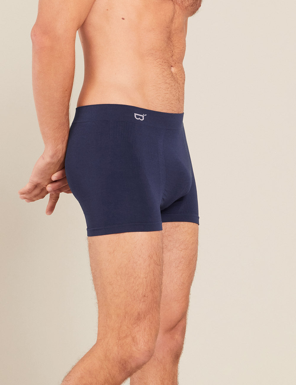 Seamless Men's Boxer Briefs - Ultra Soft Breathable Underwear for Comfort & Support - Navy Blue - Perfect for Workout, Travel & Everyday Wear