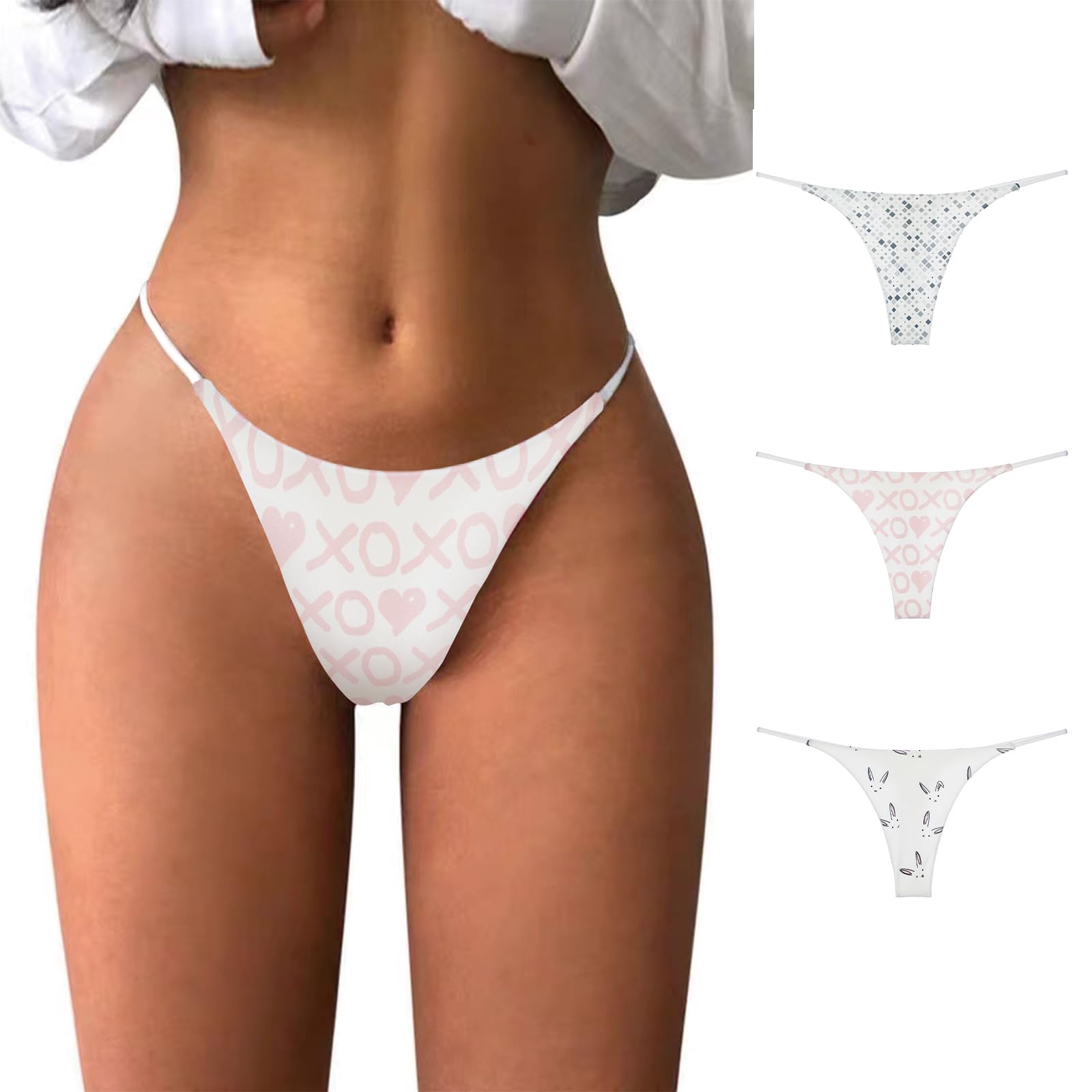 MEIDAYAI Women's G-String Thongs - 5 Pack Sexy Low Rise Hipster Panties - Breathable Stretch T-Back Underwear (S-XL) - Perfect for Date Night, Lingerie Collection & Everyday Comfort