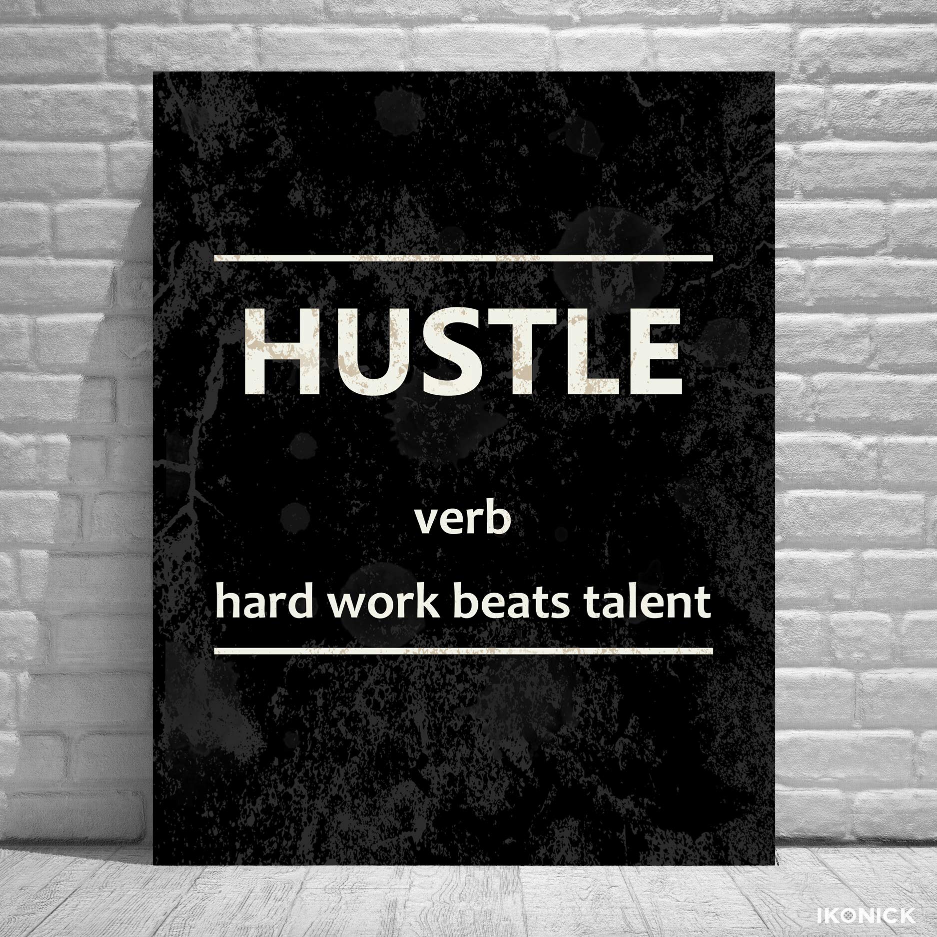 GRIT Hustle Execution Motivational Wall Art Canvas Print - Inspirational Office Decor for Entrepreneurs & Business Professionals - Perfect for Home Office, Workspace & Corporate Environments