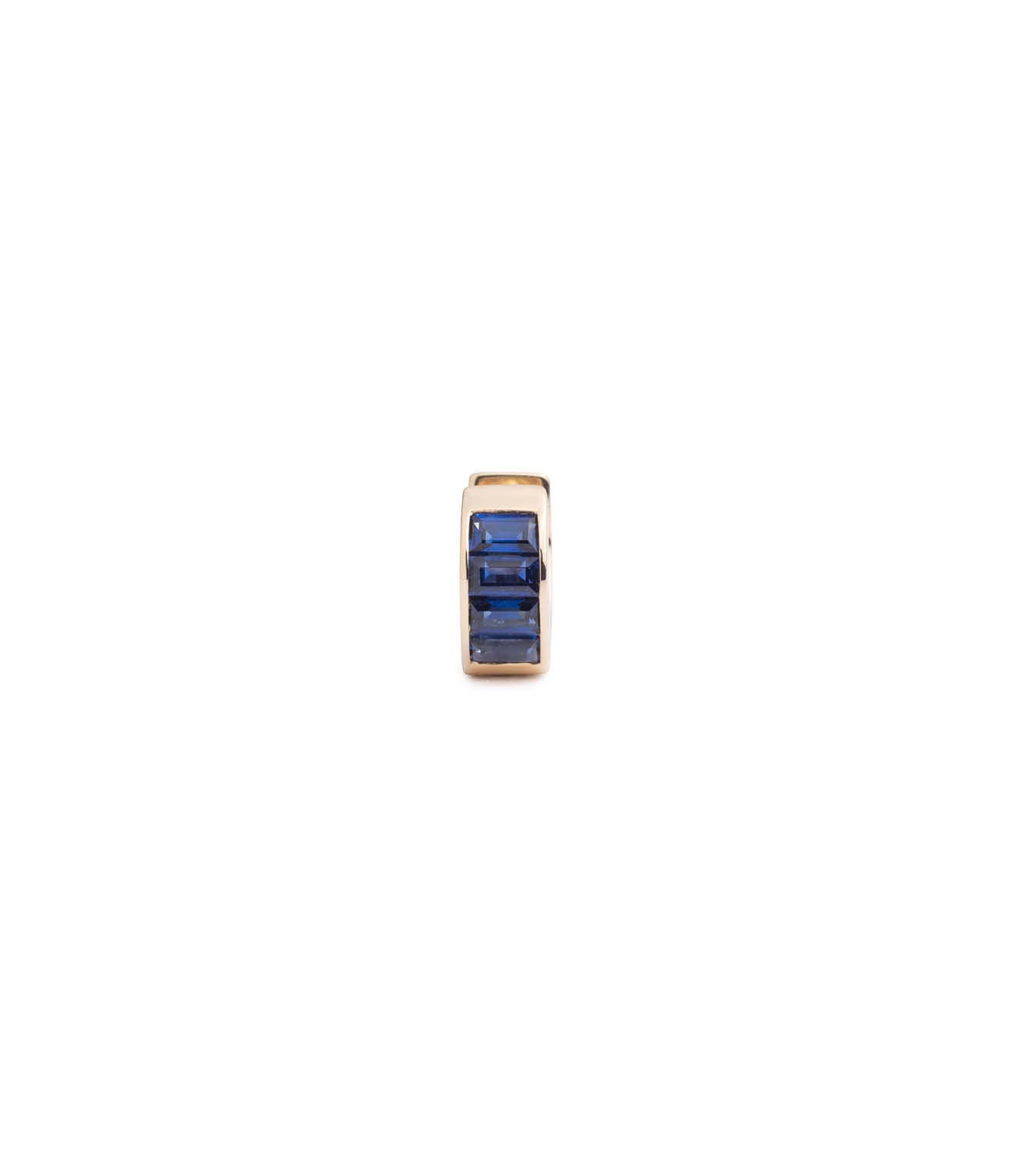 Baguette Blue Sapphire Huggie Earrings - True Love Promise Jewelry for Women, Gift for Her, Anniversary, Wedding, Valentine's Day