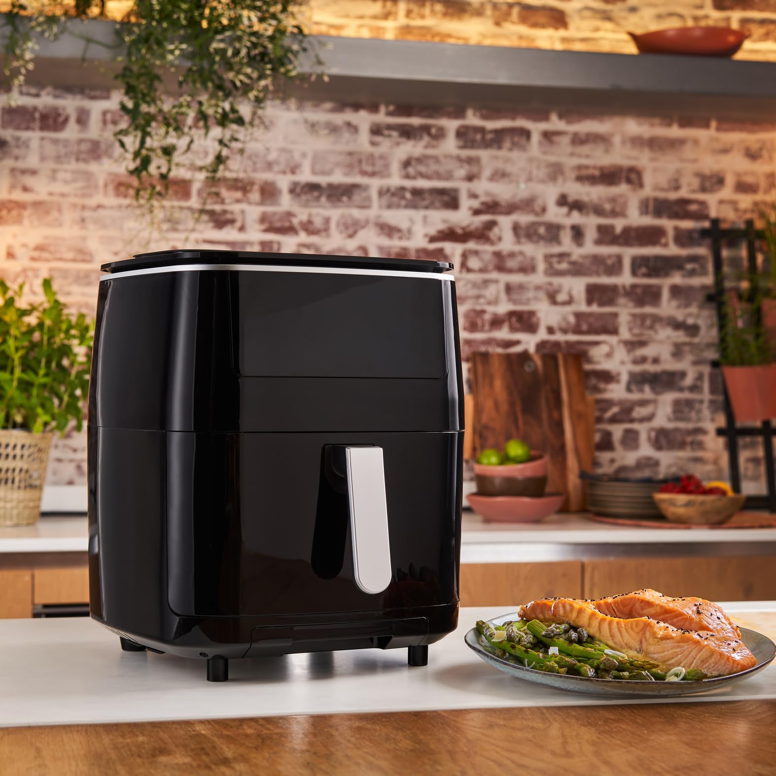 Tefal FW2018 3-in-1 Easy Fry Grill & Steam Hot Air Fryer - 6.5L Capacity with 7 Automatic Programs, Timer - Perfect for Healthy Frying, Grilling & Steaming at Home - Black