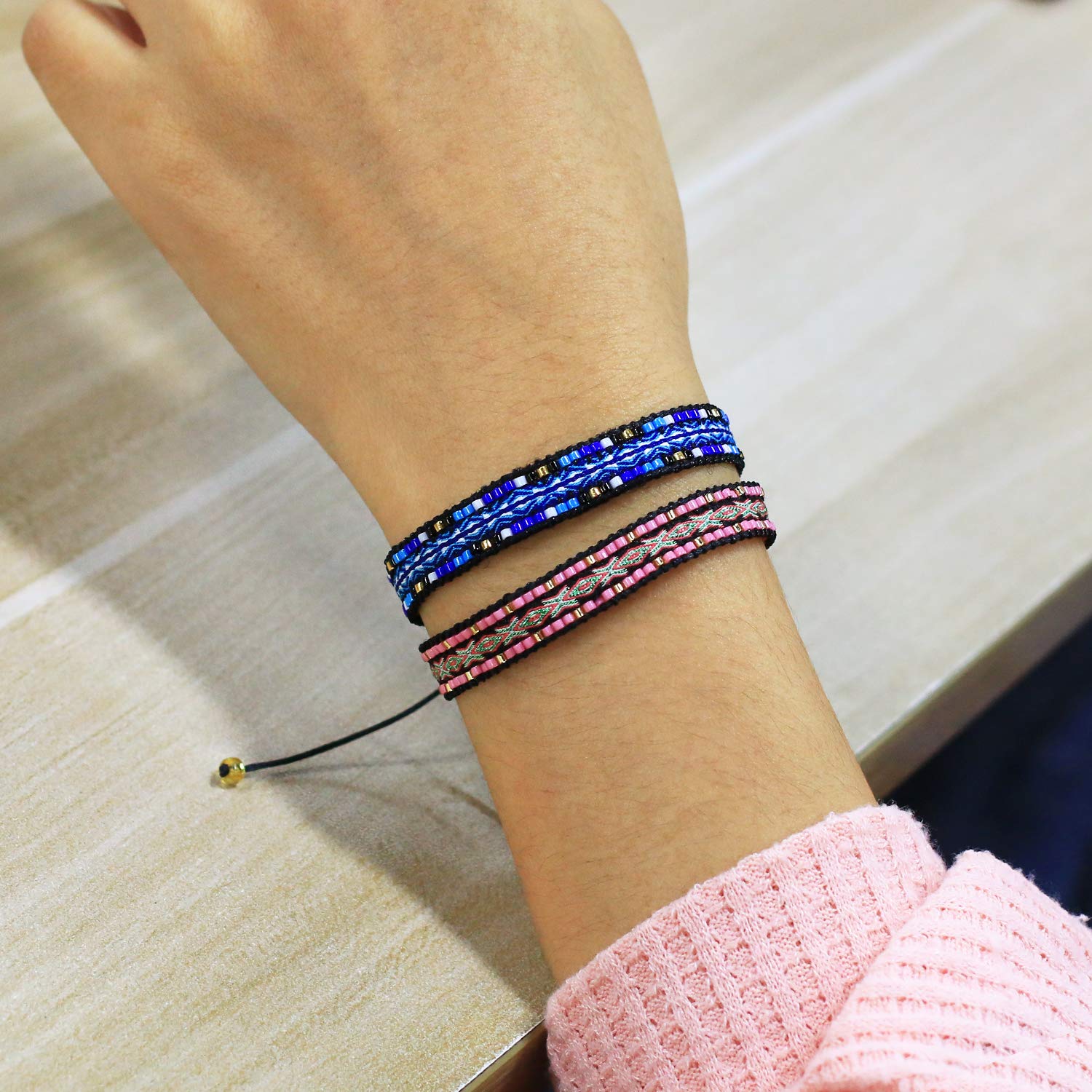 Handmade Bohemian Beaded Bracelets for Women - Ethnic Strand Wrap Bracelets - Perfect for Festivals, Boho Fashion & Everyday Wear