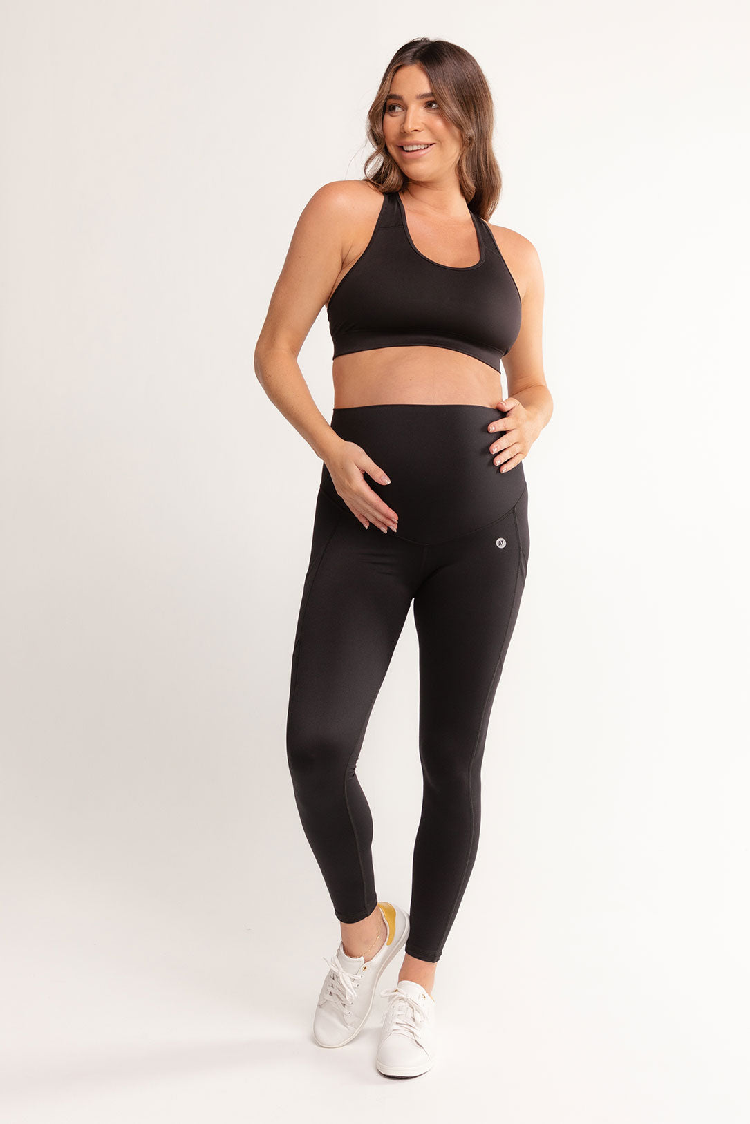 Thermal Maternity Leggings with Pockets - Black | Warm Winter Pregnancy Pants for Comfort & Style | Perfect for Work, Yoga & Everyday Wear