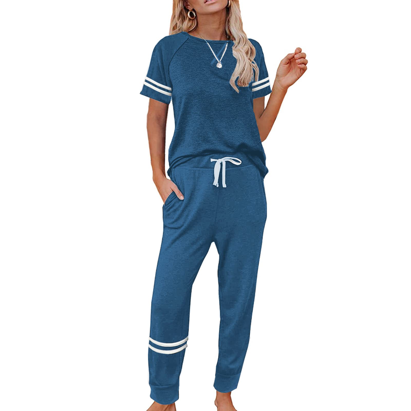 Women's 2-Piece Loungewear Set - Soft Long Sleeve Top & Jogger Sweatpants | Cozy Lounge Outfit for Yoga, Home Wear & Relaxation | Matching Pajama Set for Women