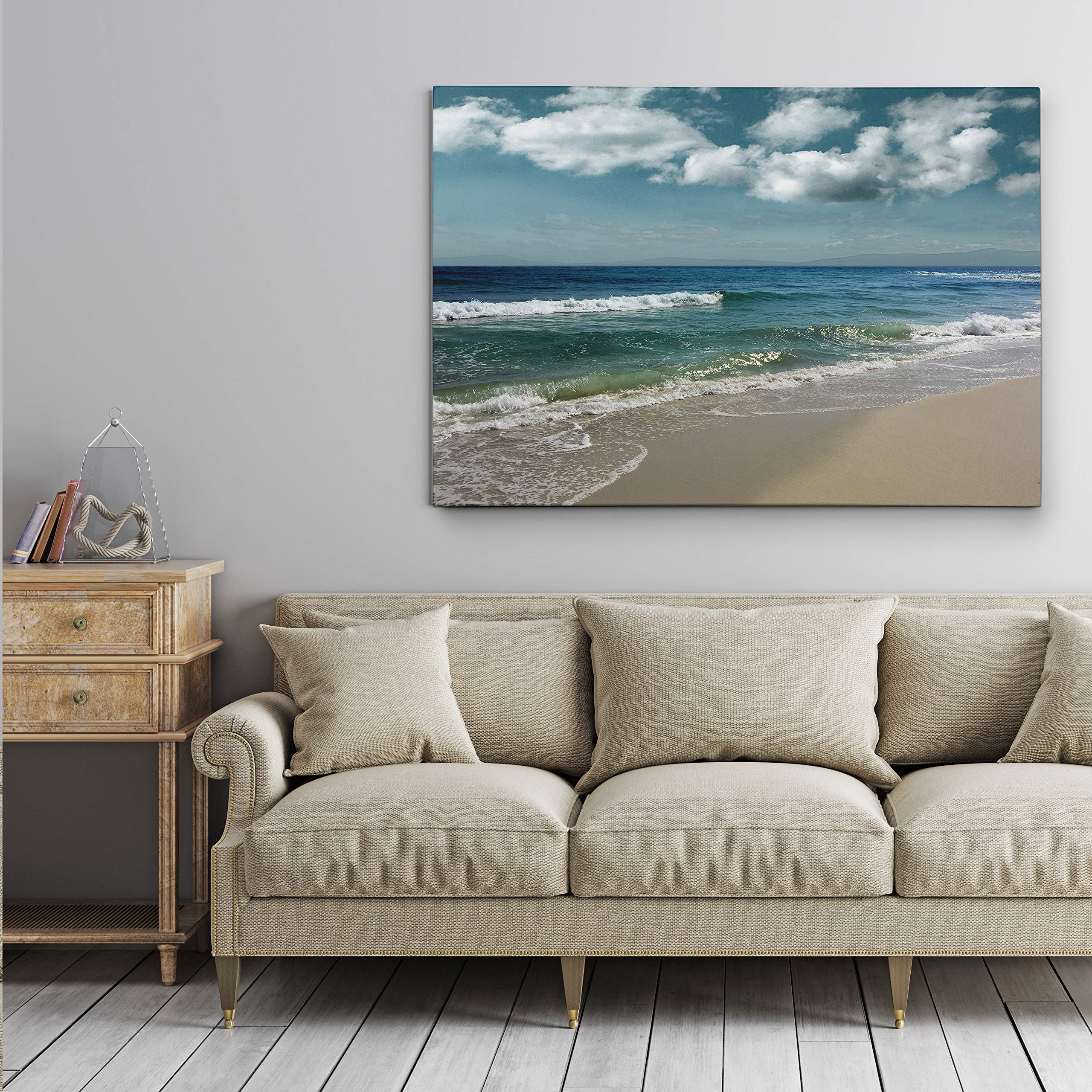 Majestic Waves Beach Wall Art - 24x32 Inch Coastal Decor for Home, Office, Bedroom & Living Room | Perfect for Beach House, Vacation Rental & Coastal Theme Interior Design | Renditions Gallery (19288-2432)