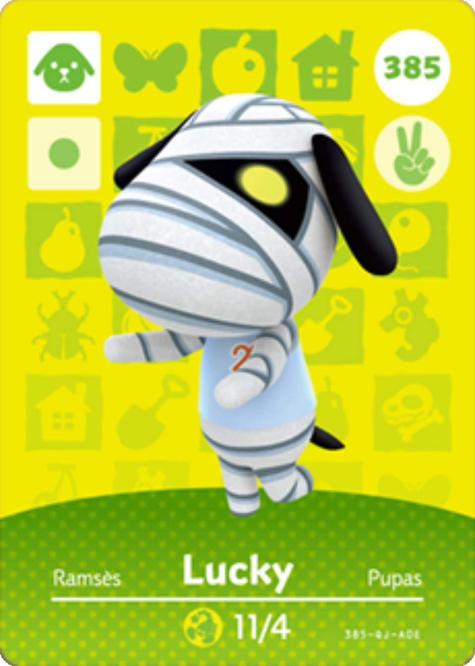Lucky - Nintendo Animal Crossing Happy Home Designer Series 4 Amiibo Card #385 - Collectible Trading Card for Nintendo Switch & 3DS - Perfect for Game Unlocks & Character Collection