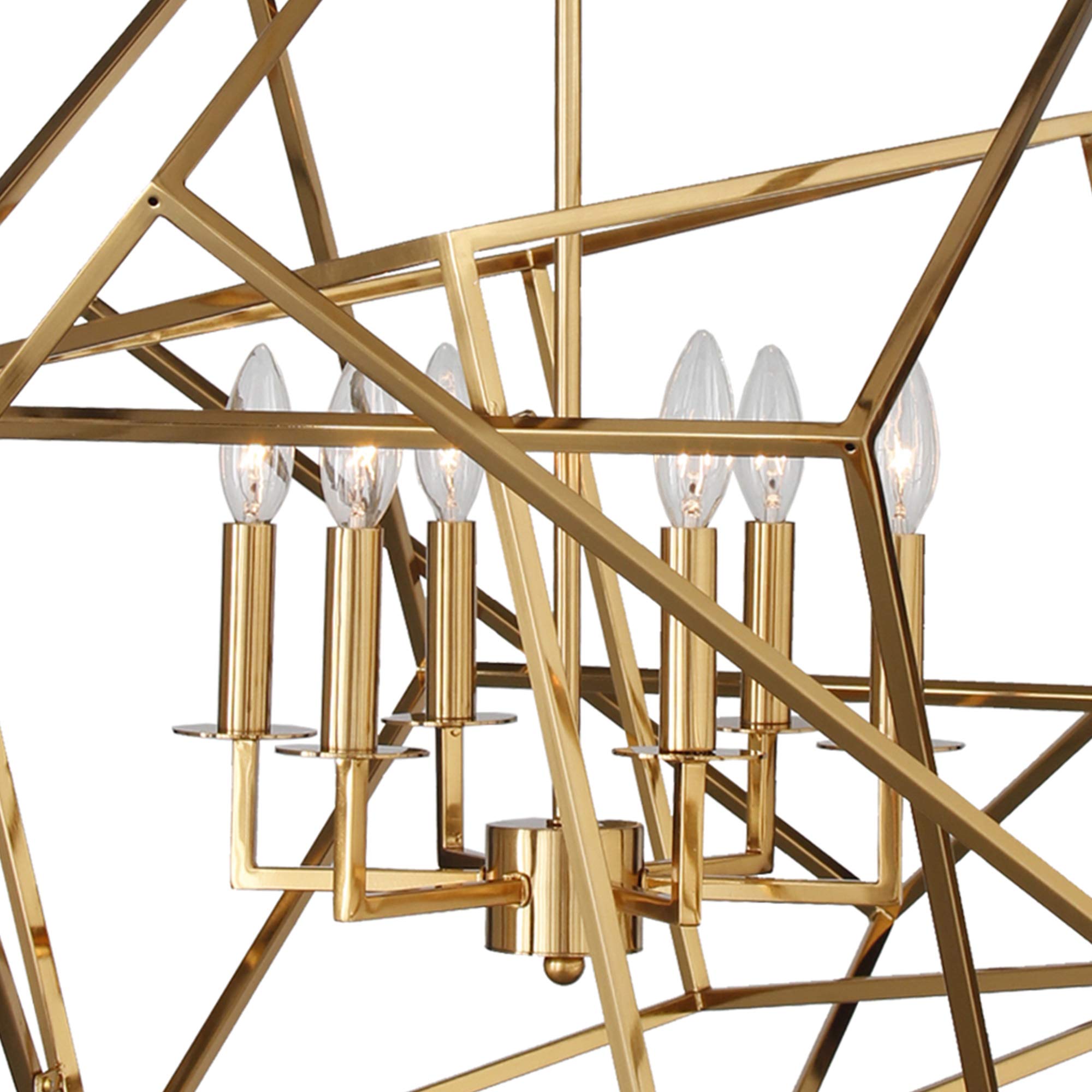 AA Warehousing LZ20812-6GD Gold Crystal Chandelier - Elegant Dining Room Lighting Fixture for Home Decor | Perfect for Living Room, Bedroom, or Entryway