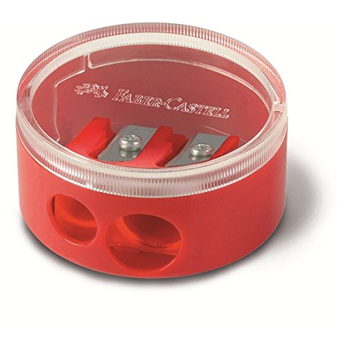 Faber-Castell Premium Pencil Sharpener - Black, Blue, Red (185418) - Perfect for School, Office & Art Supplies