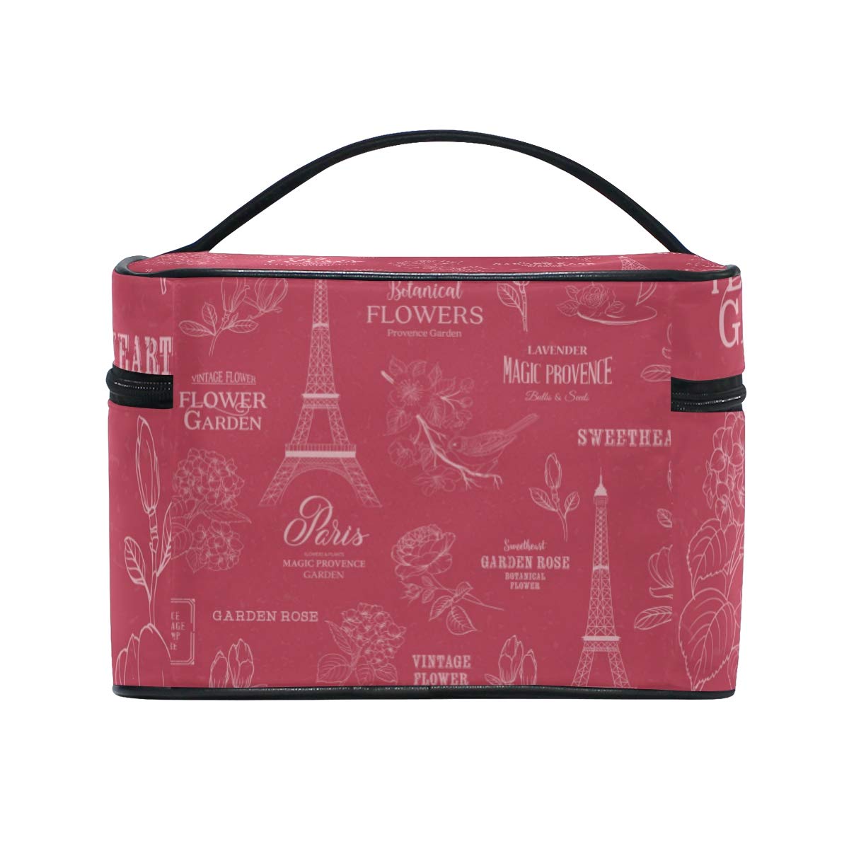 VIKKO Romantic Paris Pink Eiffel Tower Cosmetic Bag - Large Capacity Travel Makeup Organizer for Women & Girls | Perfect for Vacation, Bridal Shower Gift & Daily Beauty Storage