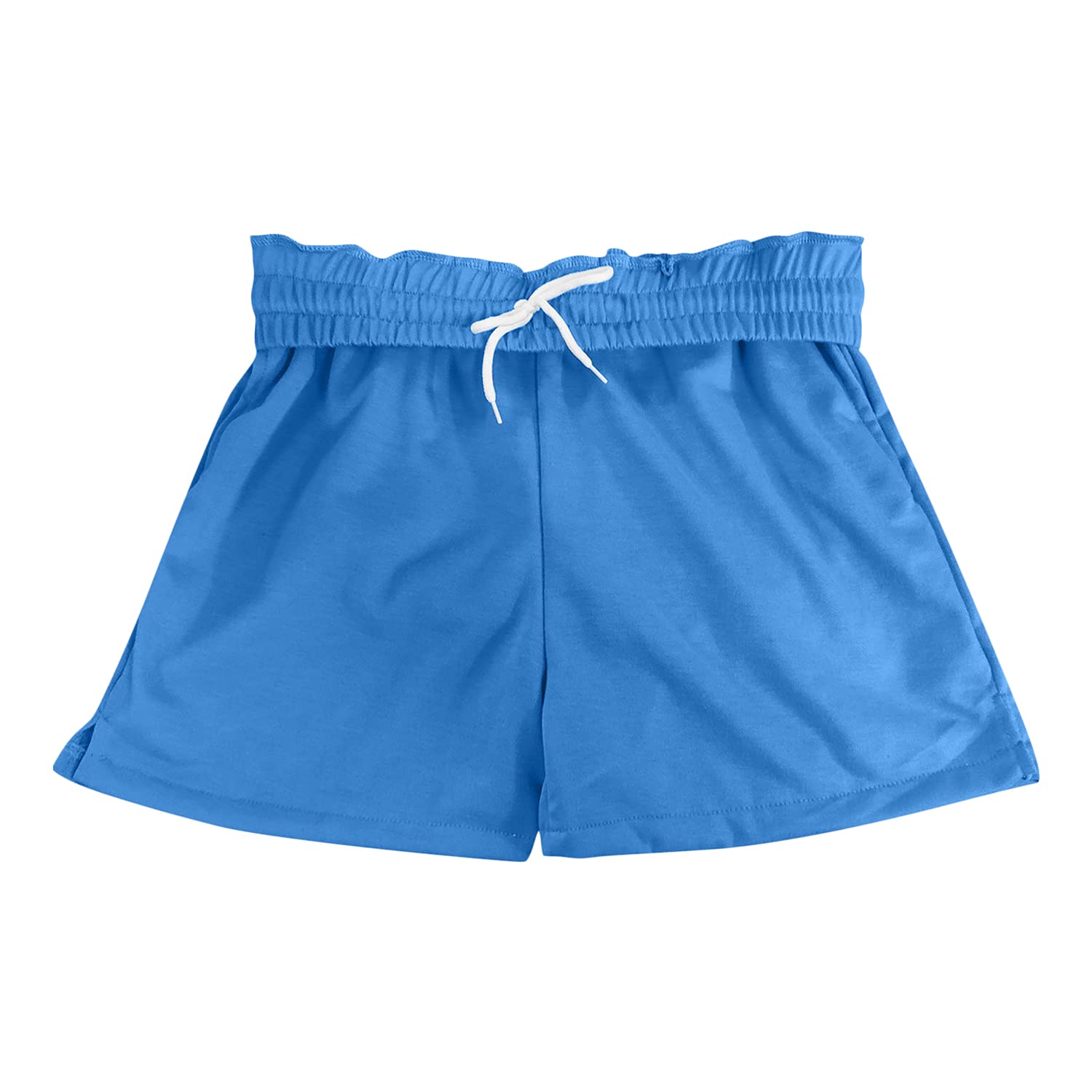 Women's Elastic Waist Drawstring Lounge Shorts - Soft Comfy Running Workout Casual Shorts with Pockets, Solid Color (Blue, XX-Large) - Perfect for Summer, Yoga, Gym, Travel & Home Relaxation