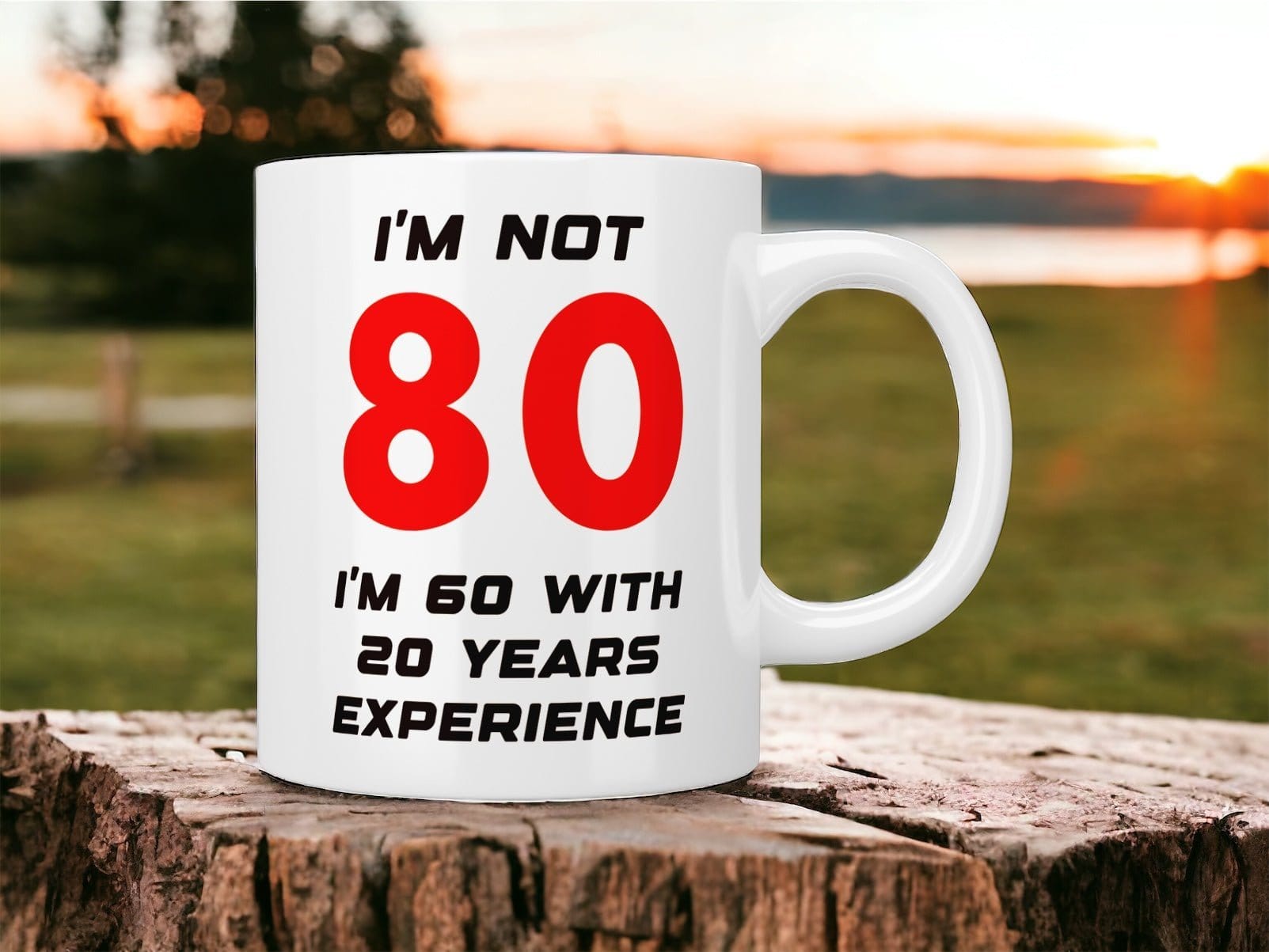 80th Birthday Gift Mug - 'I'm Not 80, I'm 60 with 20 Years Experience' Funny Coffee Cup - Perfect for Retirement Parties & Milestone Celebrations