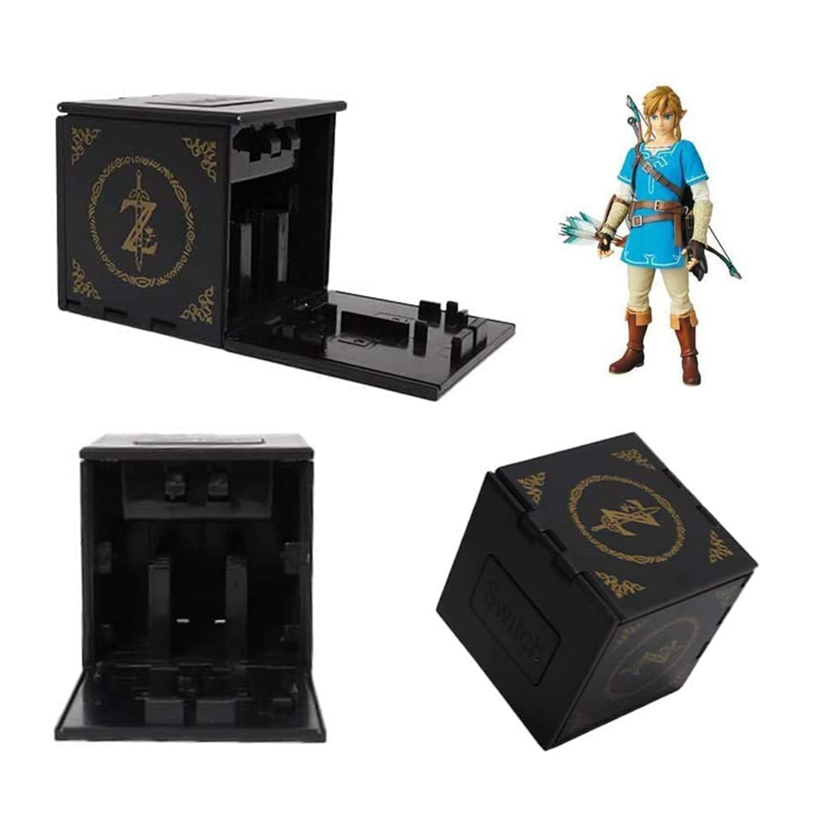 Nintendo Switch Game Card Holder - 16 Slots Zelda BLACK Edition for Secure Storage and Easy Access, Perfect for Travel and Gaming on the Go