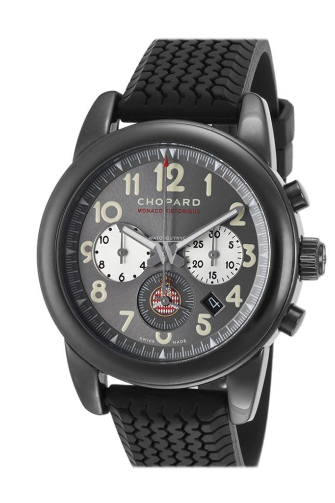 Chopard Grand Prix De Monaco Historique Automatic Men's Watch - Grey Dial, Black Rubber Strap, Ref.168472-3001 - Luxury Sports Watch for Racing Enthusiasts & Formal Occasions