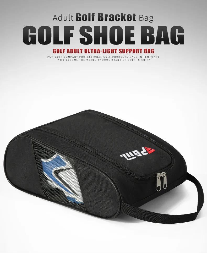 PGM Portable Mini Golf Shoe Bag - Lightweight Nylon Golf Ball Holder & Tee Organizer - Breathable Sports Accessories Pouch for Golfers | Perfect for Travel, Course & Storage