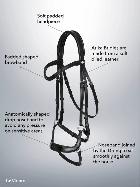 Le Mieux Arika Drop Bridle - Premium Horse Bridle for Dressage & Jumping | Comfort Fit for Training & Competition