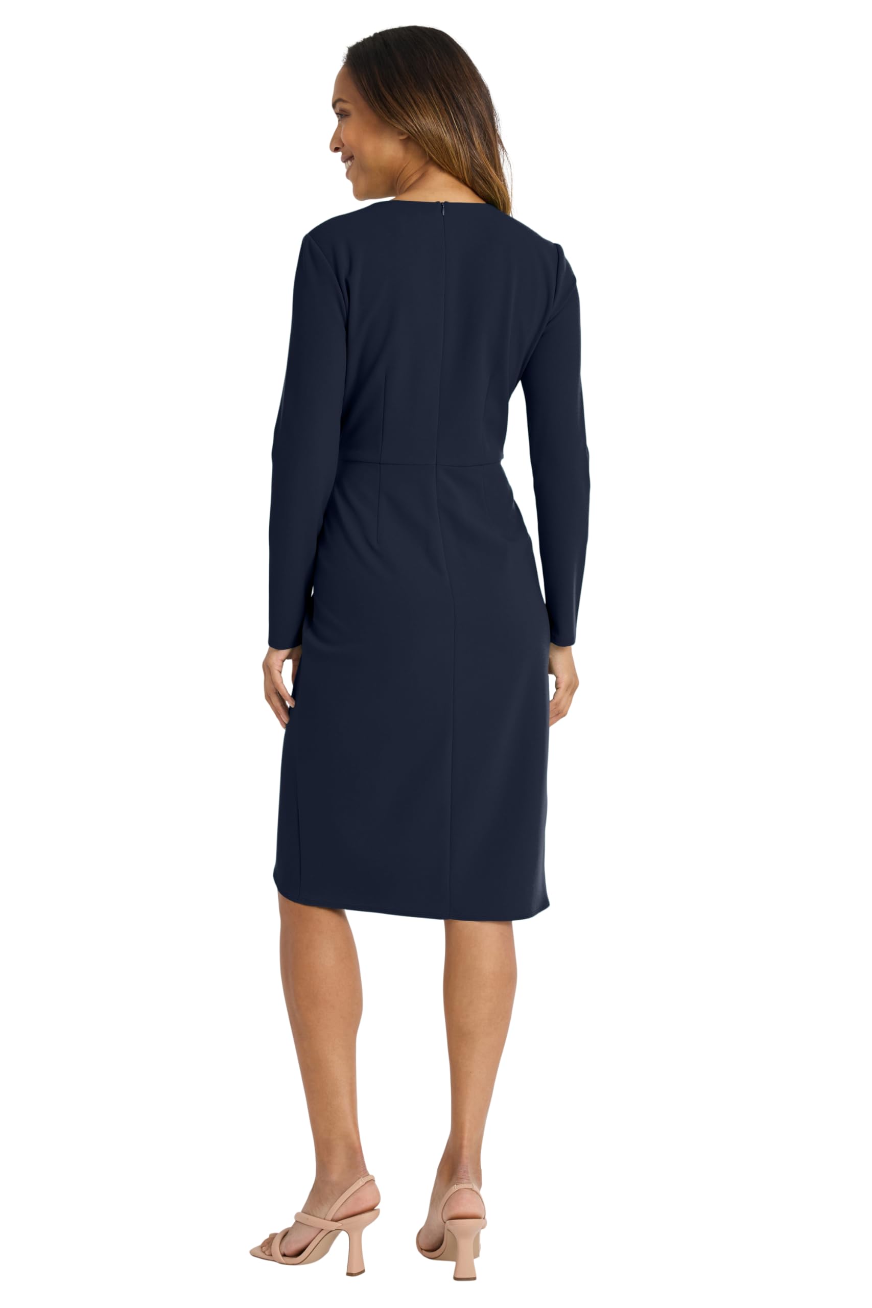 Maggy London Women's Long Sleeve Wrap Cocktail Dress - Elegant Wedding Guest, Valentine's Day & Business Casual Work Attire | Perfect for Parties, Office & Special Occasions