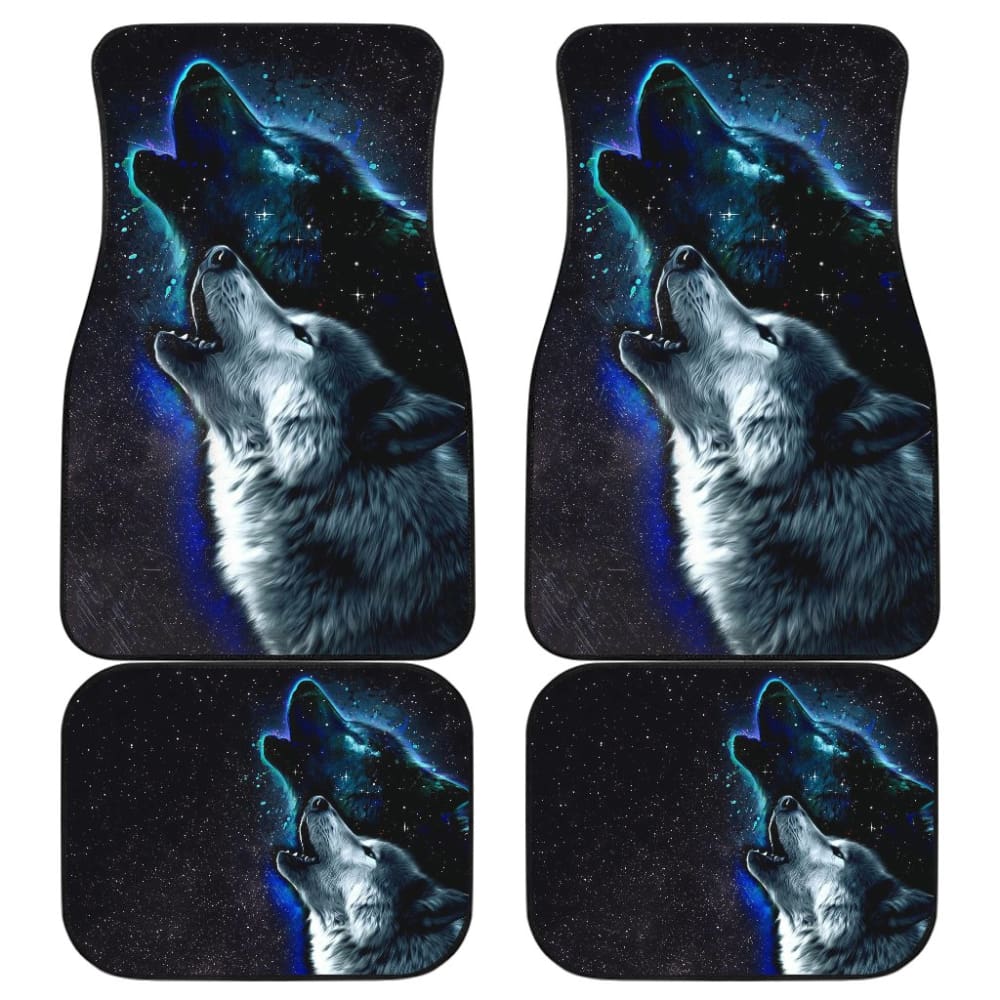 Premium Galaxy Wolf & Star Car Floor Mats - Non-Slip, Custom Fit for Cars, SUVs & Trucks - Perfect for Road Trips & Outdoor Adventures