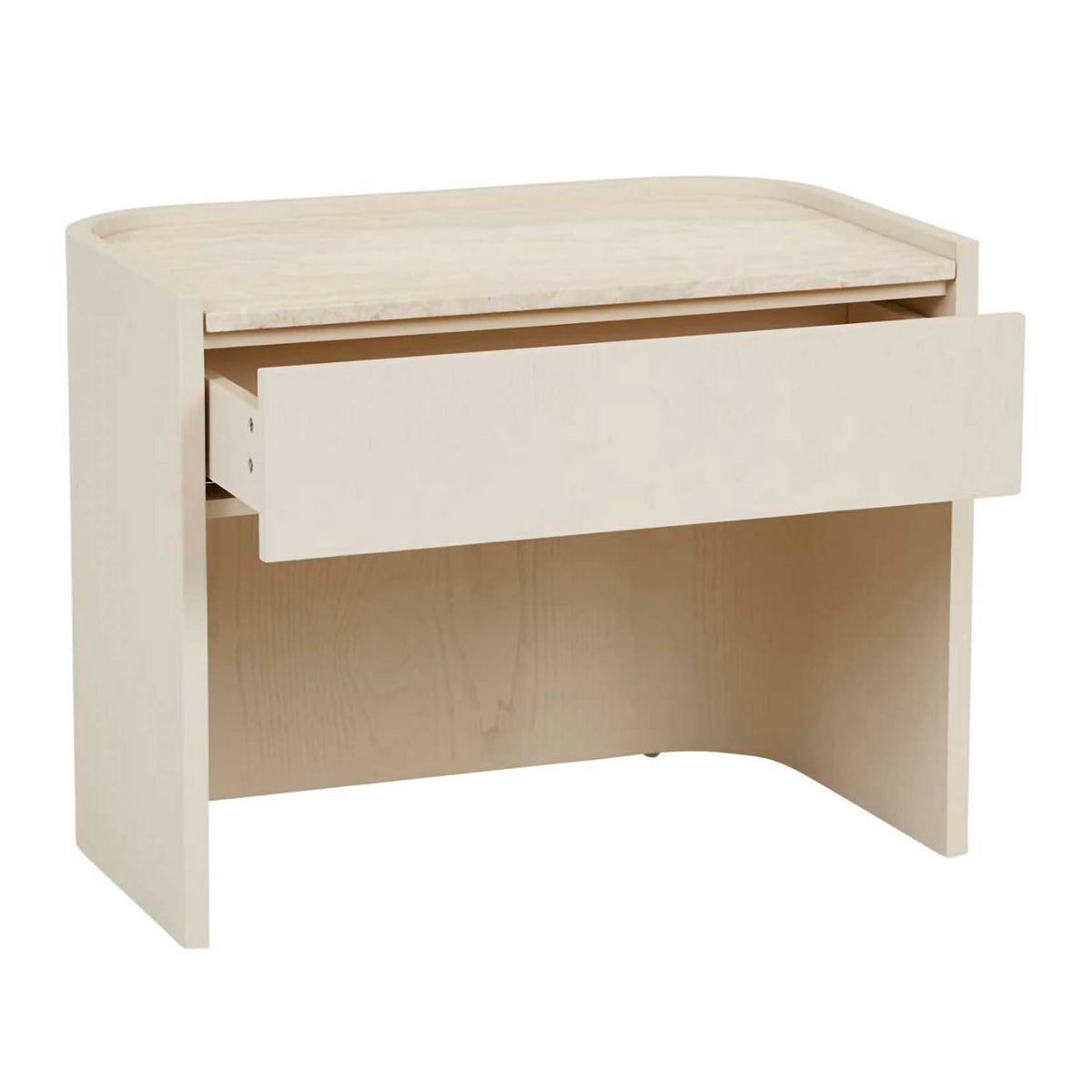 Globe West Elsie Bedside Table - Modern Nightstand with Storage Drawer for Bedroom, Living Room & Office - Stylish Wooden End Table with Shelf