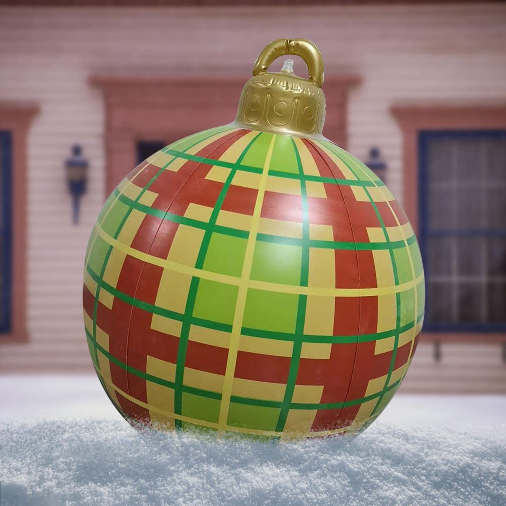 23.6 Inch Large Christmas Inflatable Ornament Ball - Outdoor PVC Holiday Decoration for Home, Yard & Party | Festive Xmas Decor & Gift Idea for Holiday Atmosphere