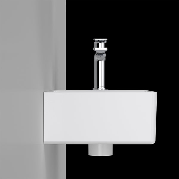 Caroma Urbane II Wall Mounted Hand Basin - Modern Bathroom Sink for Powder Rooms & Small Spaces - Perfect for Apartments, Guest Bathrooms & Vanities
