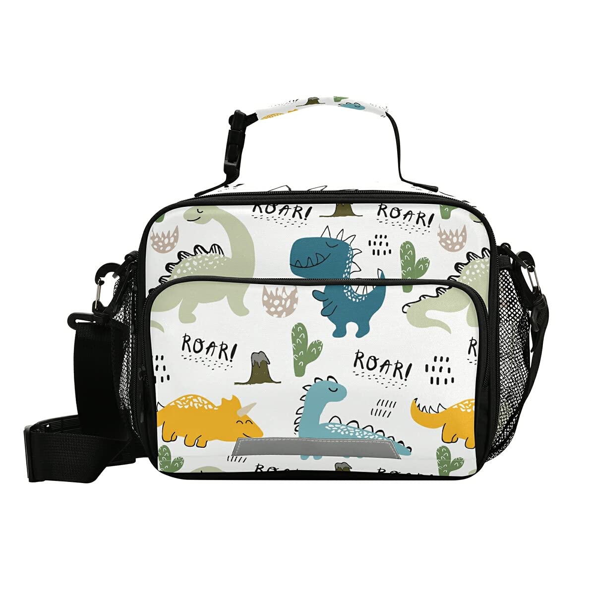 Dinosaur Lunch Box for Kids - Insulated Cooler Tote Bag with Adjustable Shoulder Strap for School, Picnic & Travel | Cute Dinosaur-Themed Lunch Bag for Teens & Children to Keep Snacks Fresh