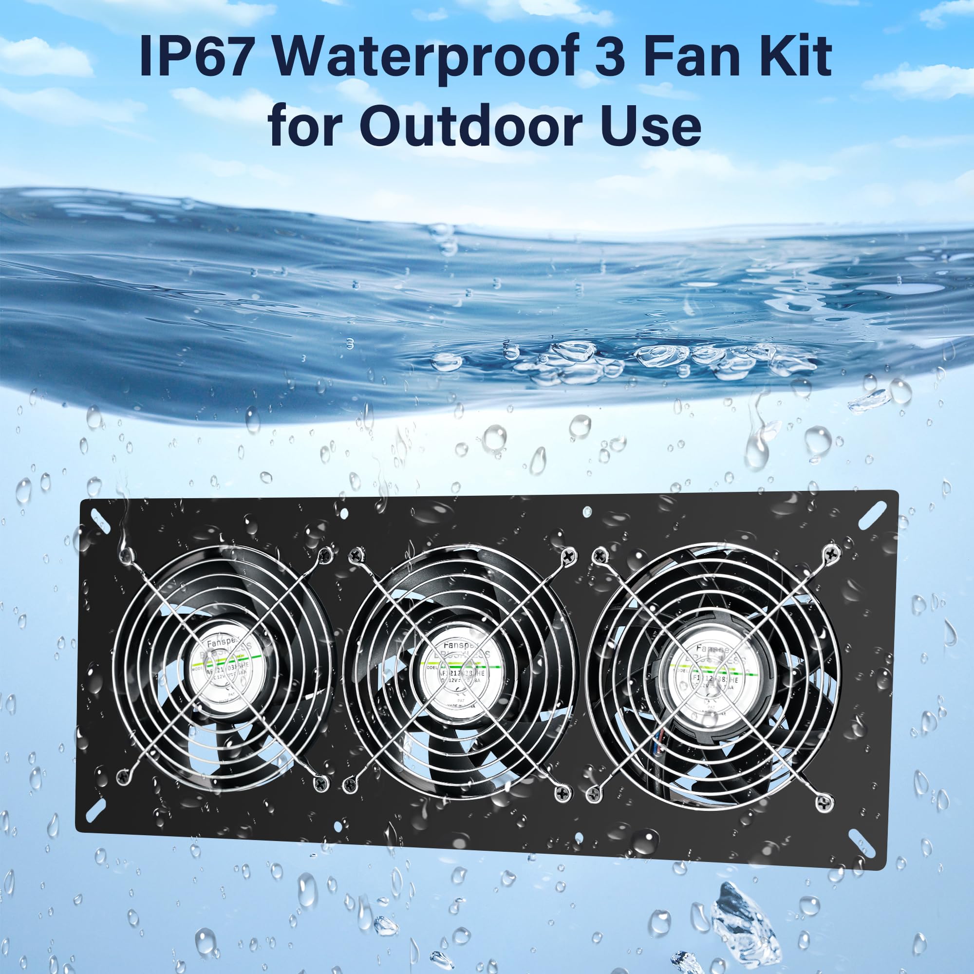 25W Solar Powered Exhaust Fan Kit - IP67 Waterproof 3500RPM with 15FT Cord for Chicken Coops, Greenhouses & Sheds | Outdoor Cooling Ventilation System for Air Circulation & Temperature Control