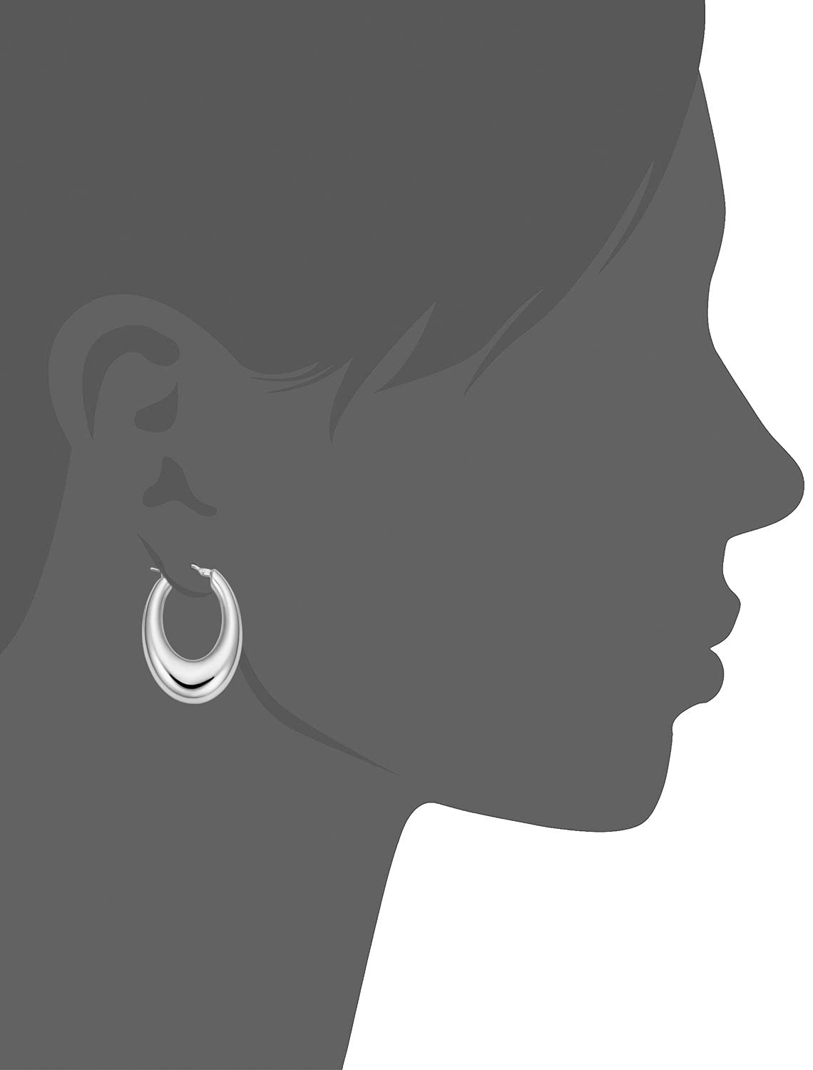925 Sterling Silver Graduated Electroform Oval Hoop Earrings - 14mm Inner Diameter - Elegant Dangle Earrings for Women - Perfect for Parties, Weddings & Everyday Wear