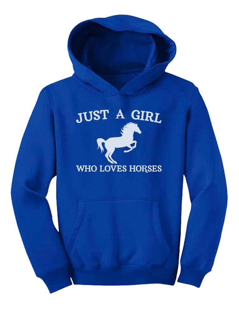 Just a Girl Who Loves Horses Hoodie - Cute Equestrian Gifts for Horseback Riding Enthusiasts | Perfect for Kids & Girls | Soft & Comfortable Riding Apparel for School, Barn & Outdoor Activities