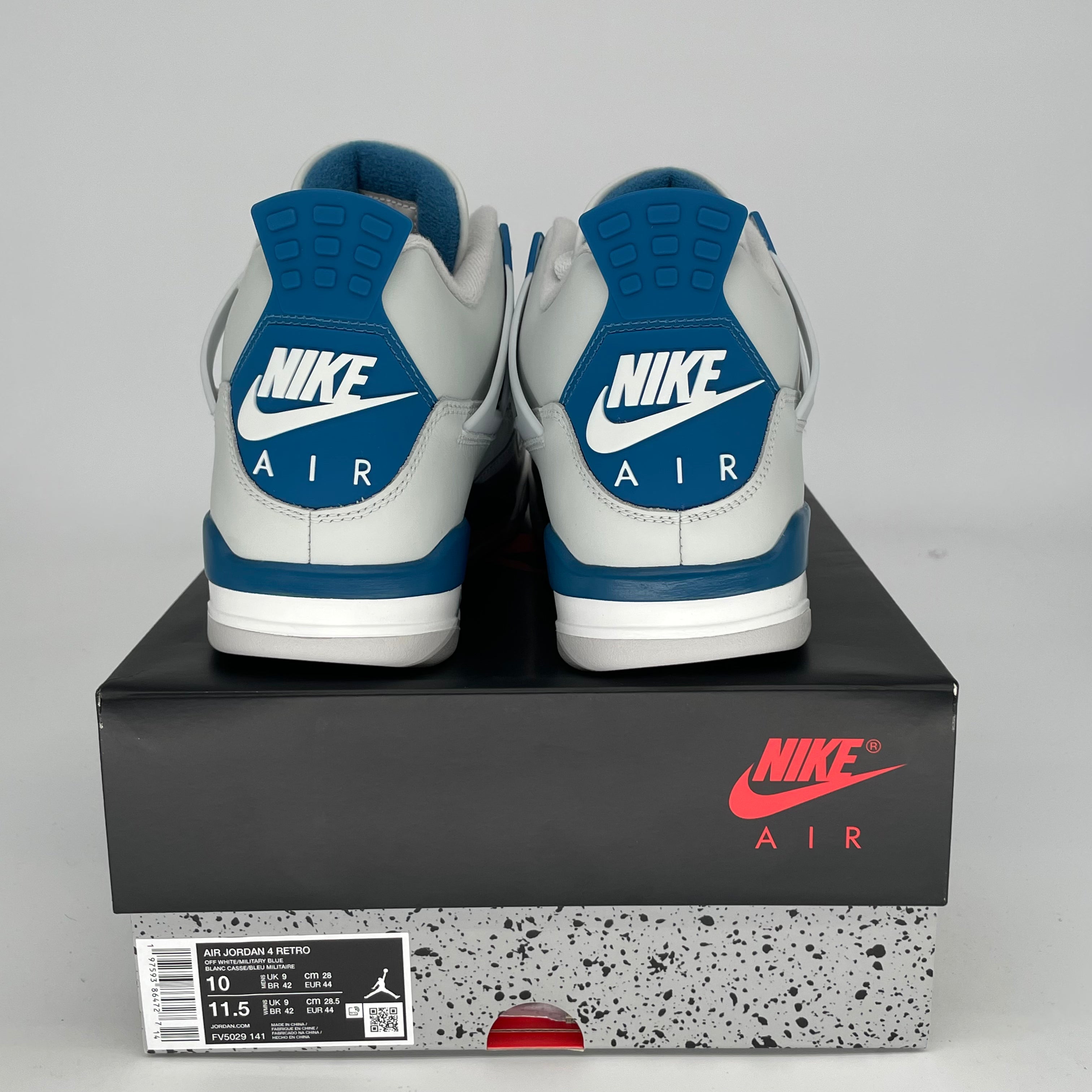 AIR JORDAN 4 MILITARY BLUE MEN'S SNEAKERS - SIZE 10 & 11.5W (FV5029-141) - Retro Basketball Shoes for Casual Wear & Street Style Fashion