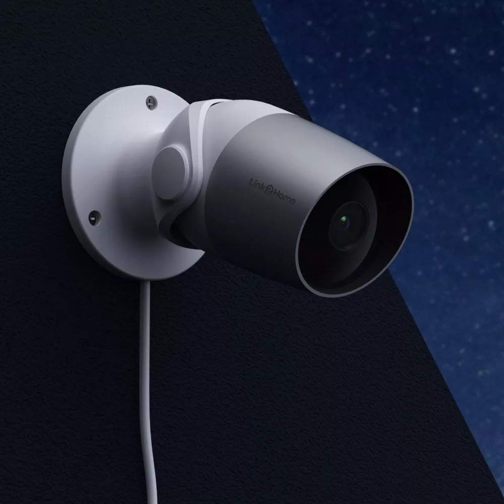 Link2Home WiFi Outdoor Weatherproof Security Camera - HD 1080P Night Vision, Motion Detection, No Hub Required, Silver - Ideal for Home Surveillance, CCTV Monitoring, and Property Protection