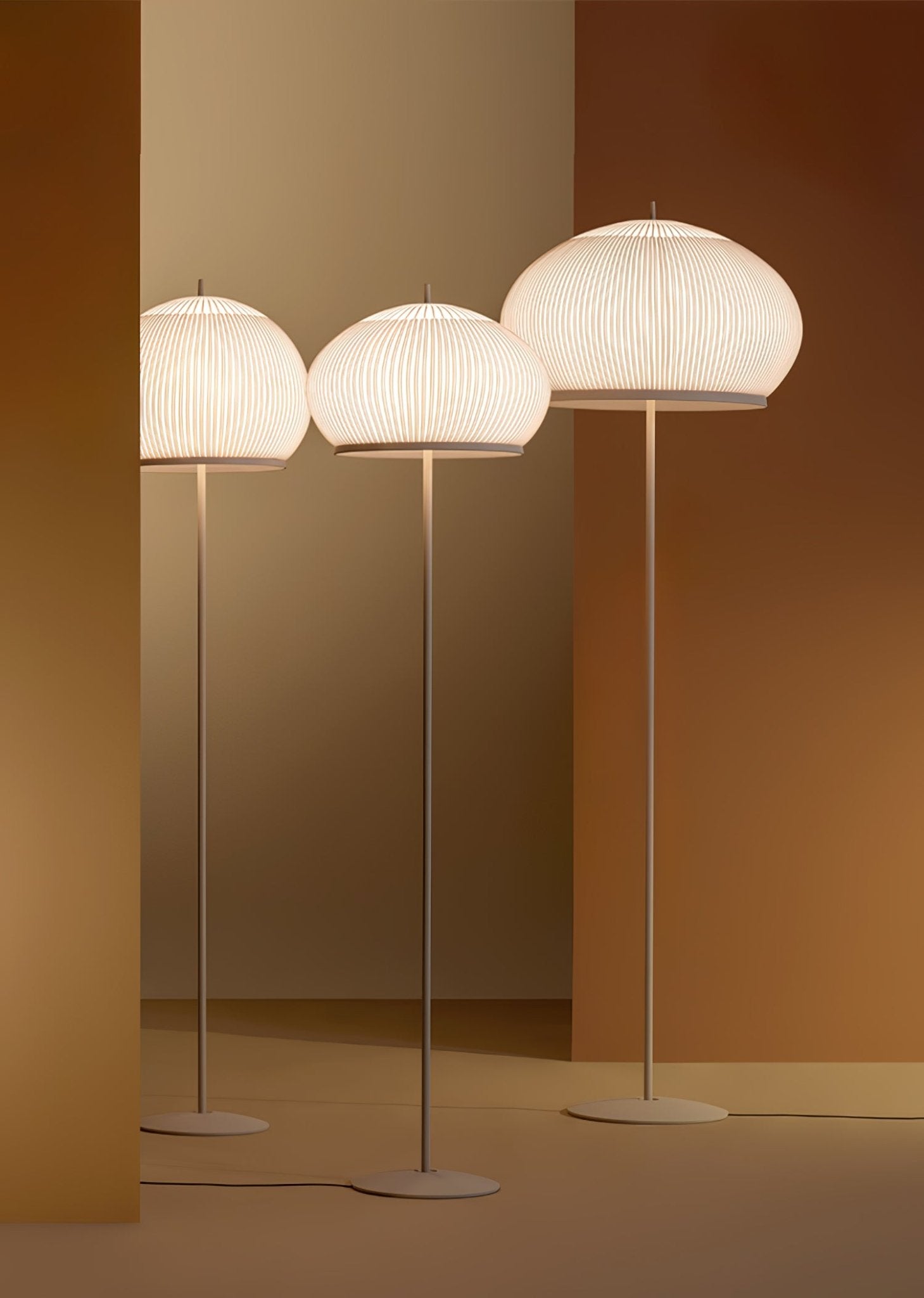 Modern Lantern Knit Floor Lamp - Stylish Handwoven Rattan Shade for Living Room, Bedroom, or Patio - Warm Ambient Lighting for Cozy Home Decor