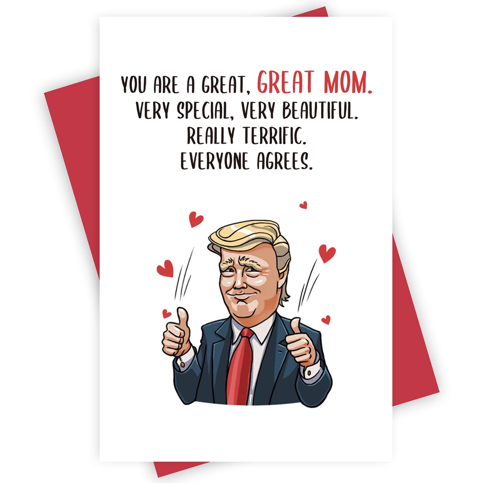 Funny Trump Mother's Day Card - Humorous Birthday Greeting Card for Mom | 'You Are A Great Great Mom' Message | Perfect for Mother's Day Gifts, Birthday Surprises & Political Humor Lovers