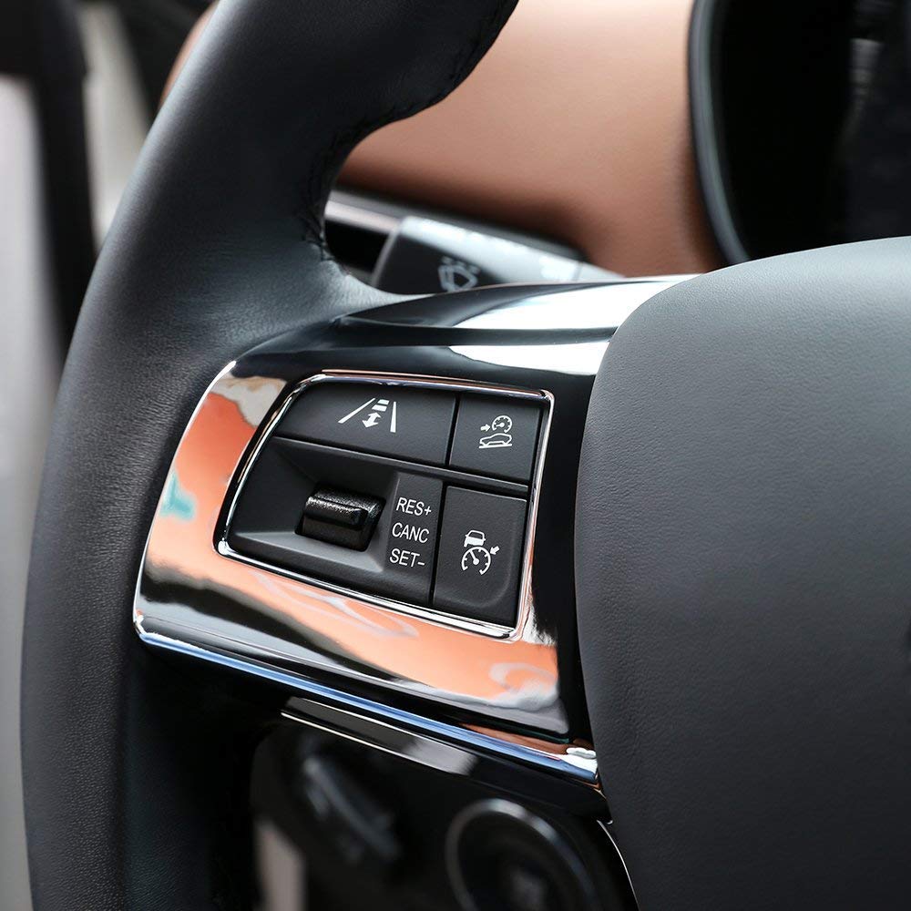 ABS Plastic Steering Wheel Button Frame Cover Trim for Maserati Levante Ghibli Quattroporte - Chrome Silver Finish | Interior Accessory Upgrade for Enhanced Driving Experience
