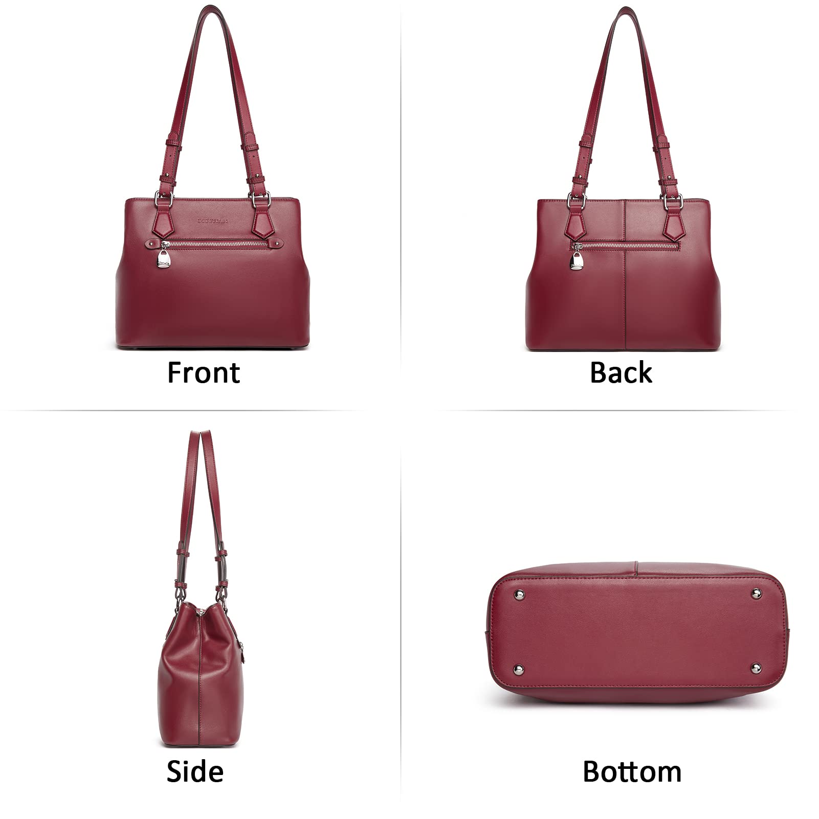 BOSTANTEN Women's Leather Handbag - Soft Designer Top Handle Shoulder Purse for Work, Travel & Everyday Use